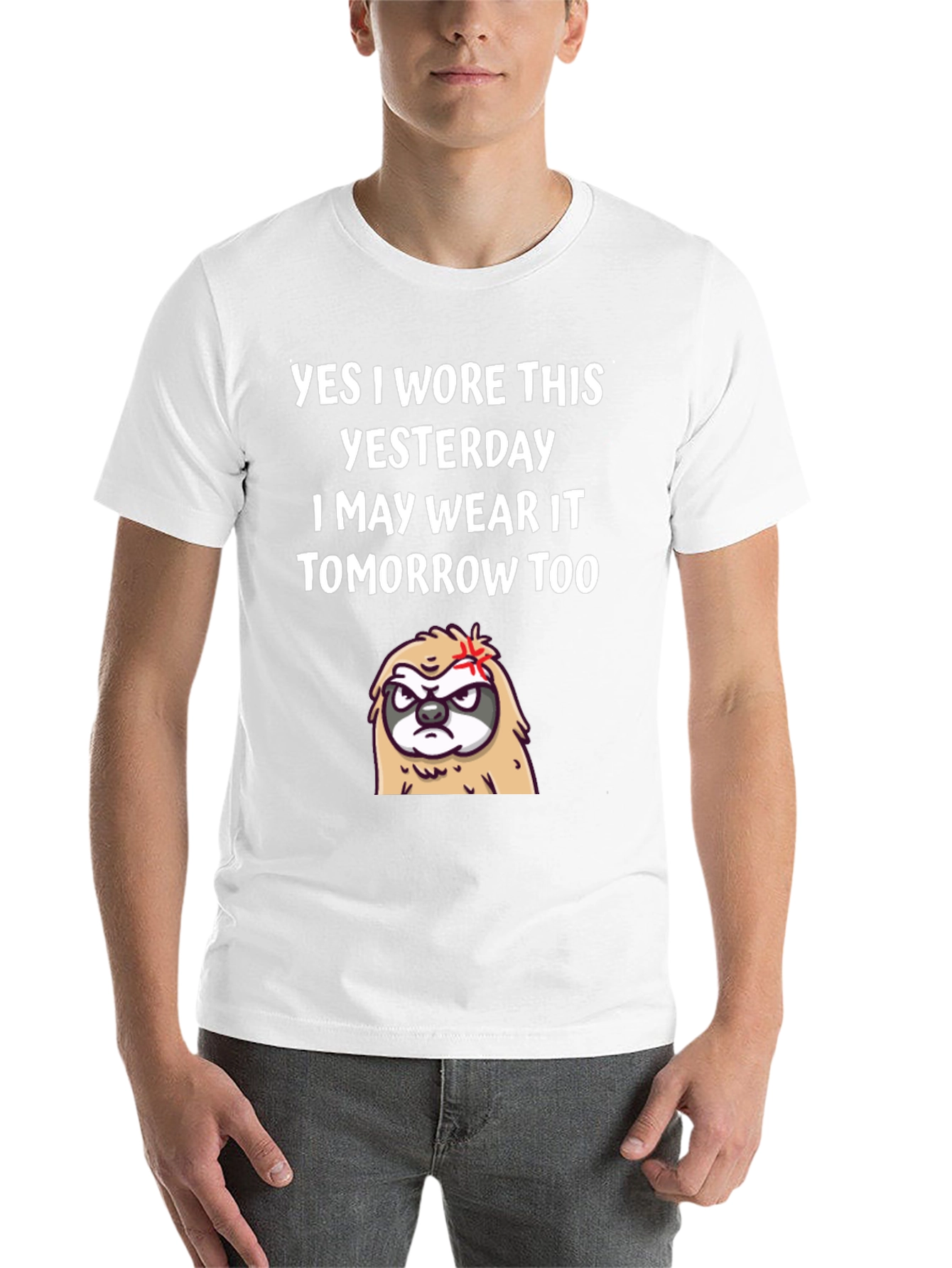 Black Funny Sloth T-Shirt - Yes I Wore This Yesterday Tee view 14