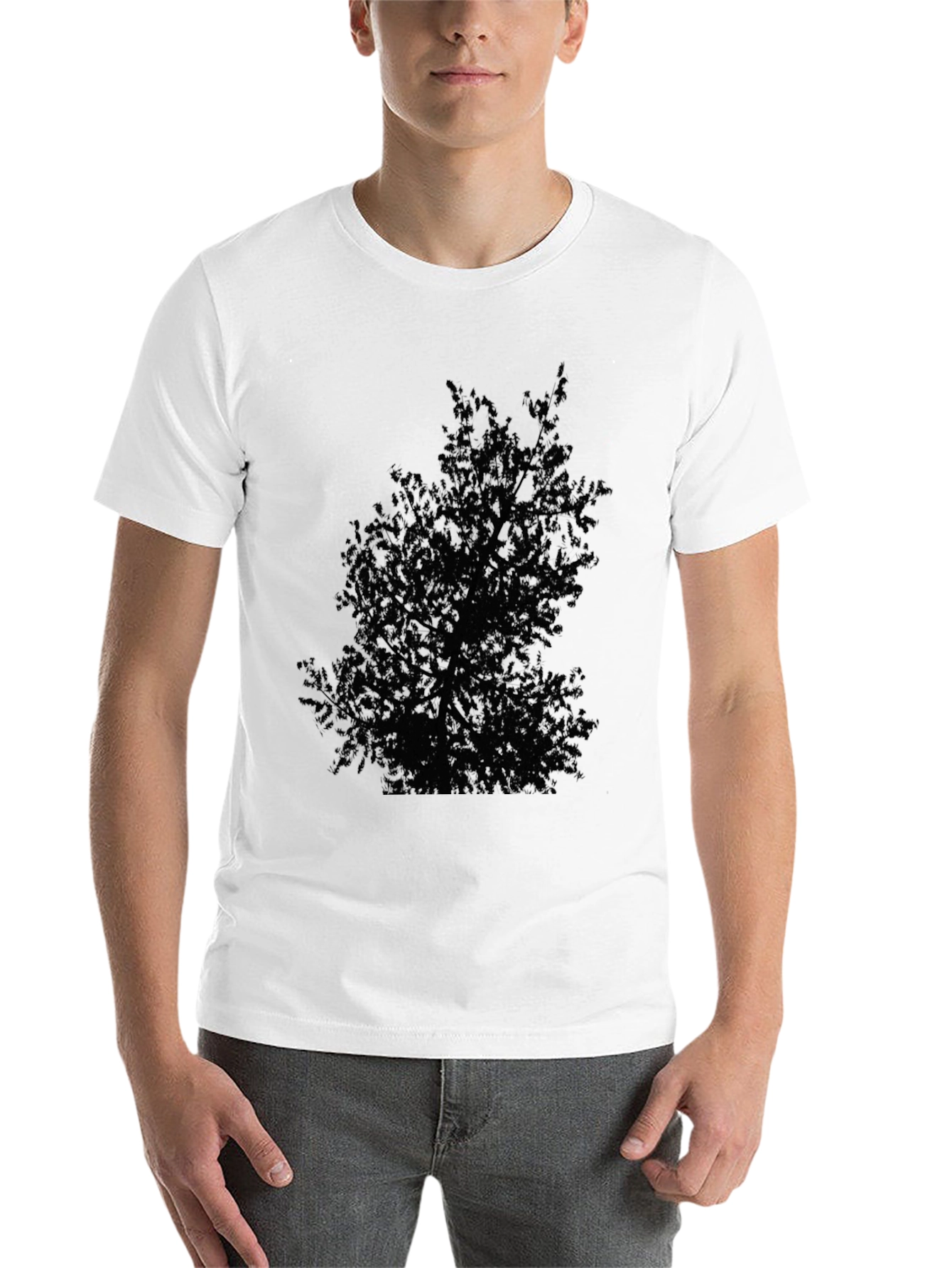 Black Black Tree Graphic Tee - Nature Inspired T-Shirt view 14