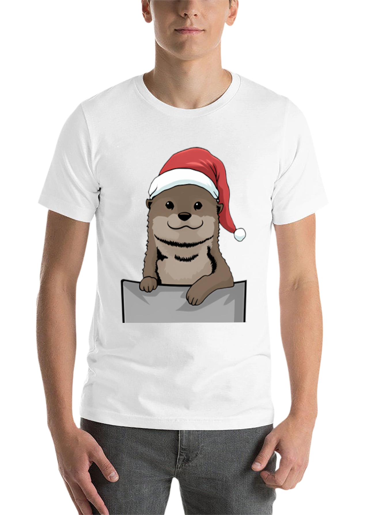 Black Festive Otter Graphic Tee - Holiday Edition view 14