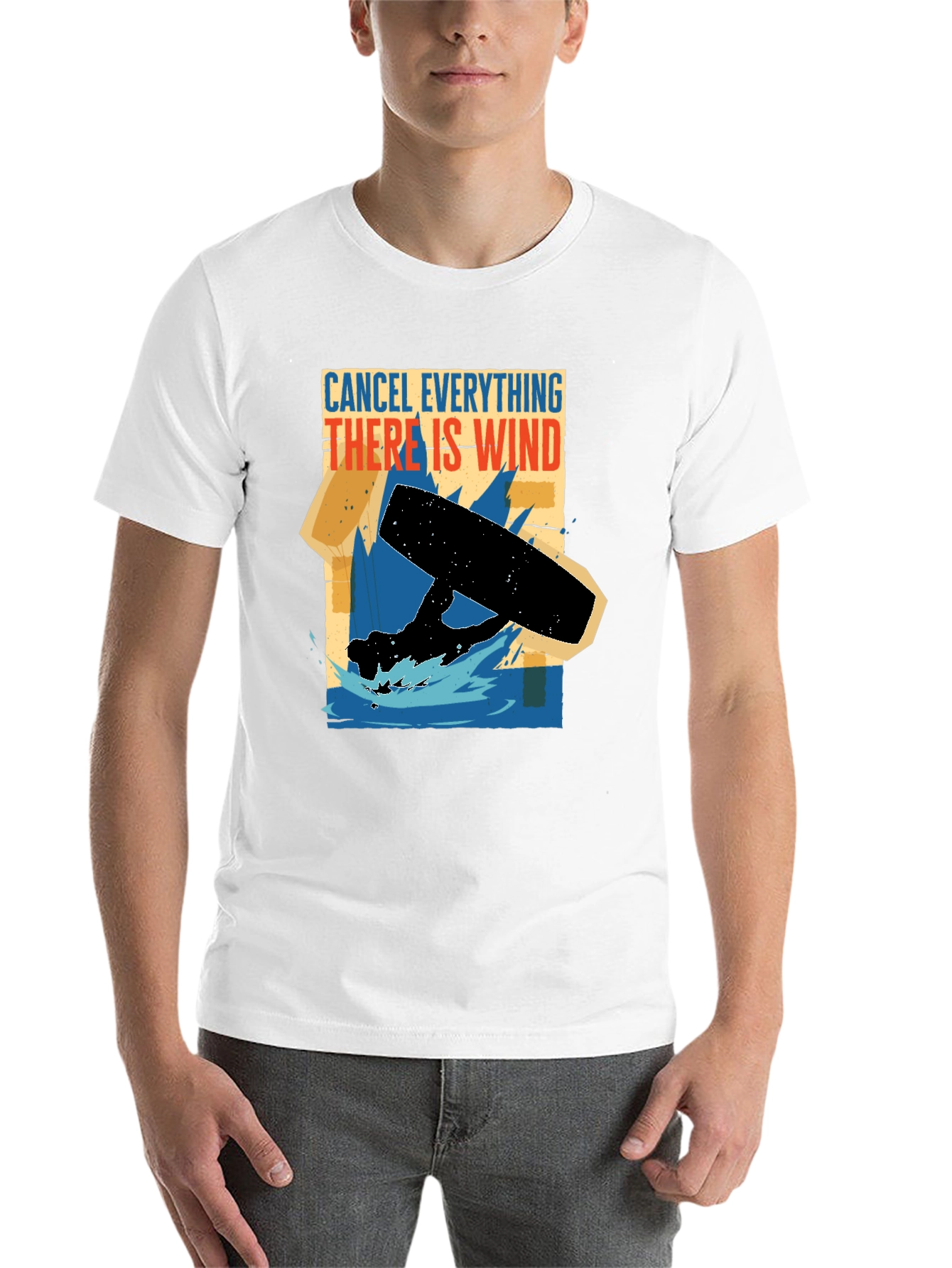 Black Cancel Everything Wind T-Shirt - Kitesurfing Apparel view 14