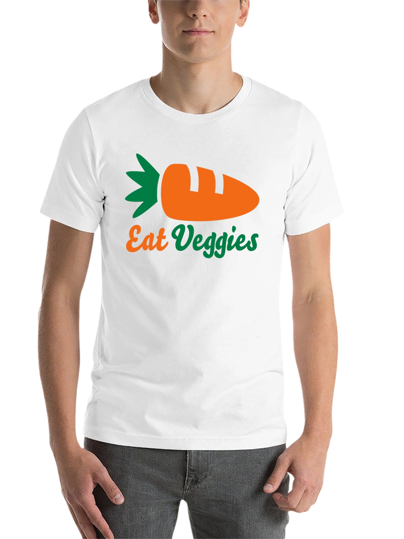 Eat Veggies T-Shirt - Black, Carrot Design - 14
