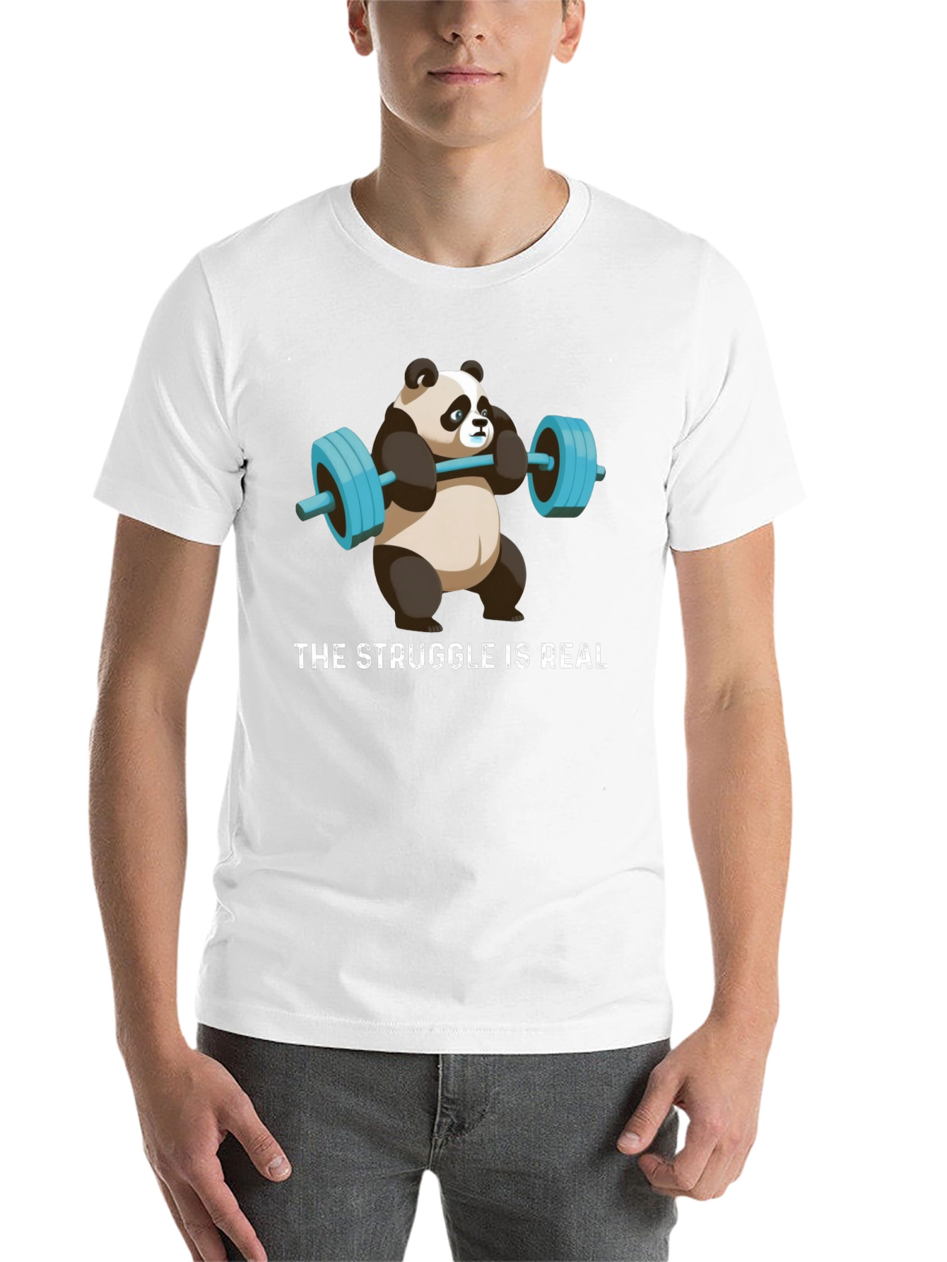 Black Weightlifting Panda T-Shirt - Funny Gym Apparel view 14