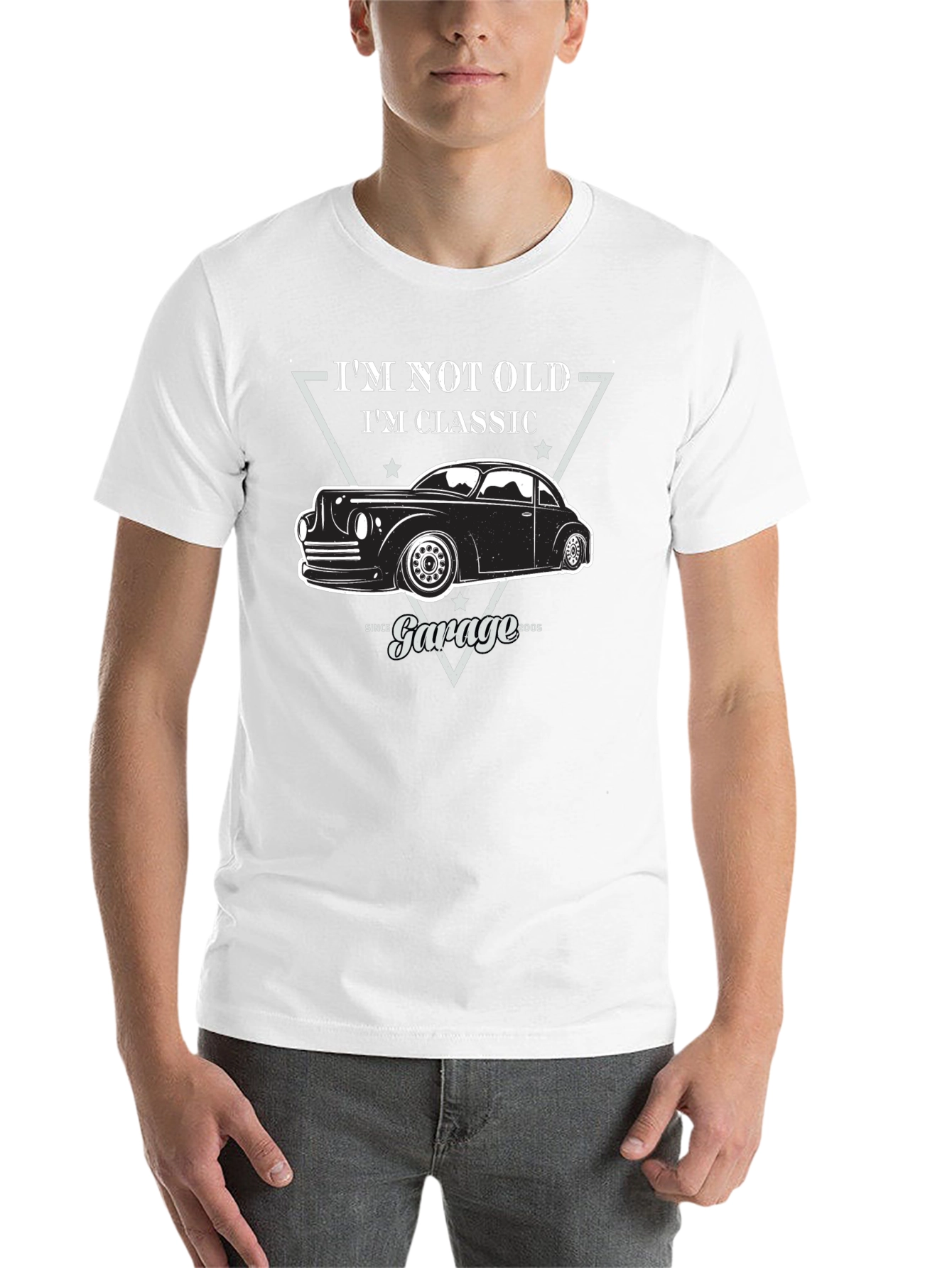 Black Classic Car Garage T-Shirt view 14