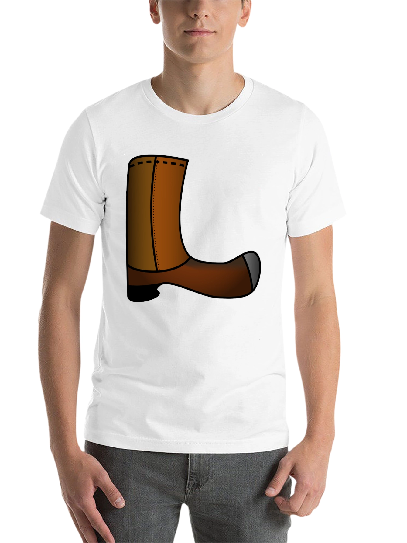 Black Novelty Cowboy Boot Graphic Tee - Unisex view 14