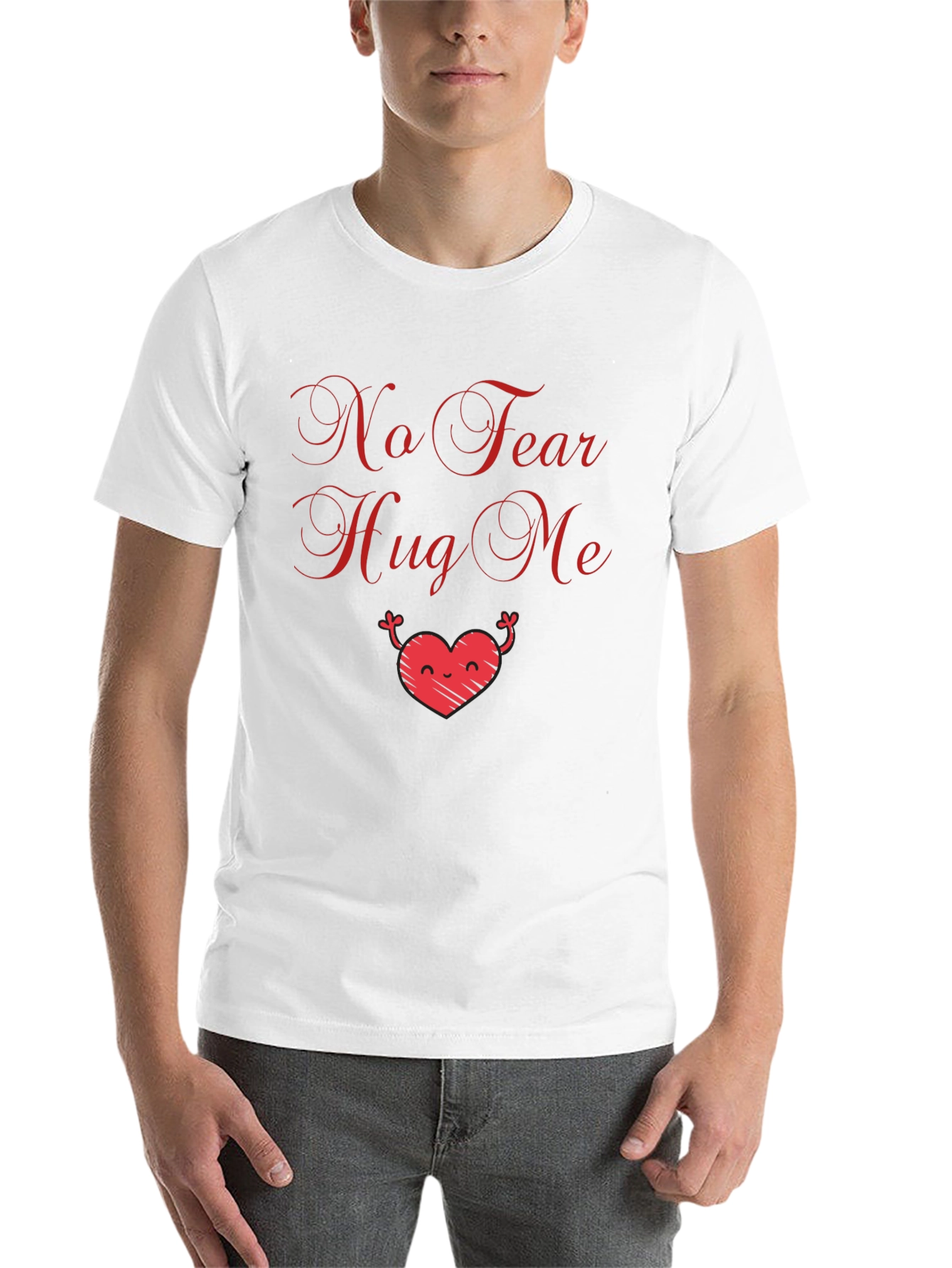 Black No Fear Hug Me Graphic Tee - Black view 14