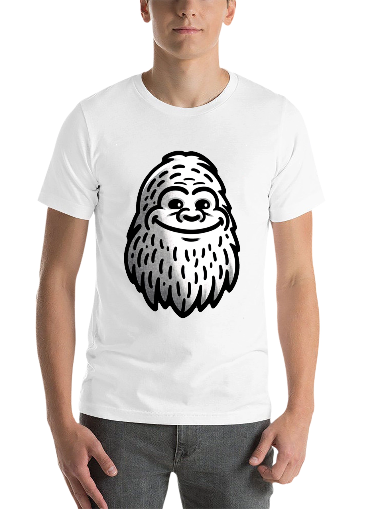 Black Funny Yeti Graphic T-Shirt - Black Cotton Tee view 14