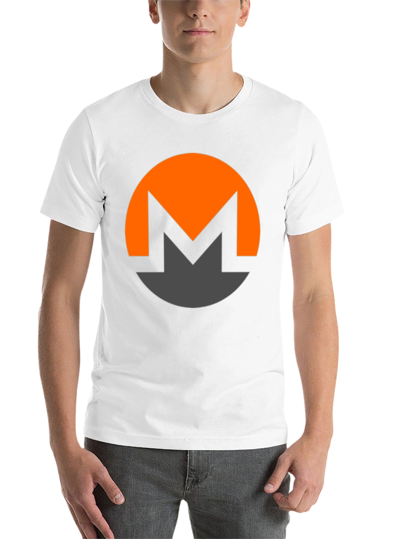 Black Monero Crypto Logo Black T-Shirt view 14