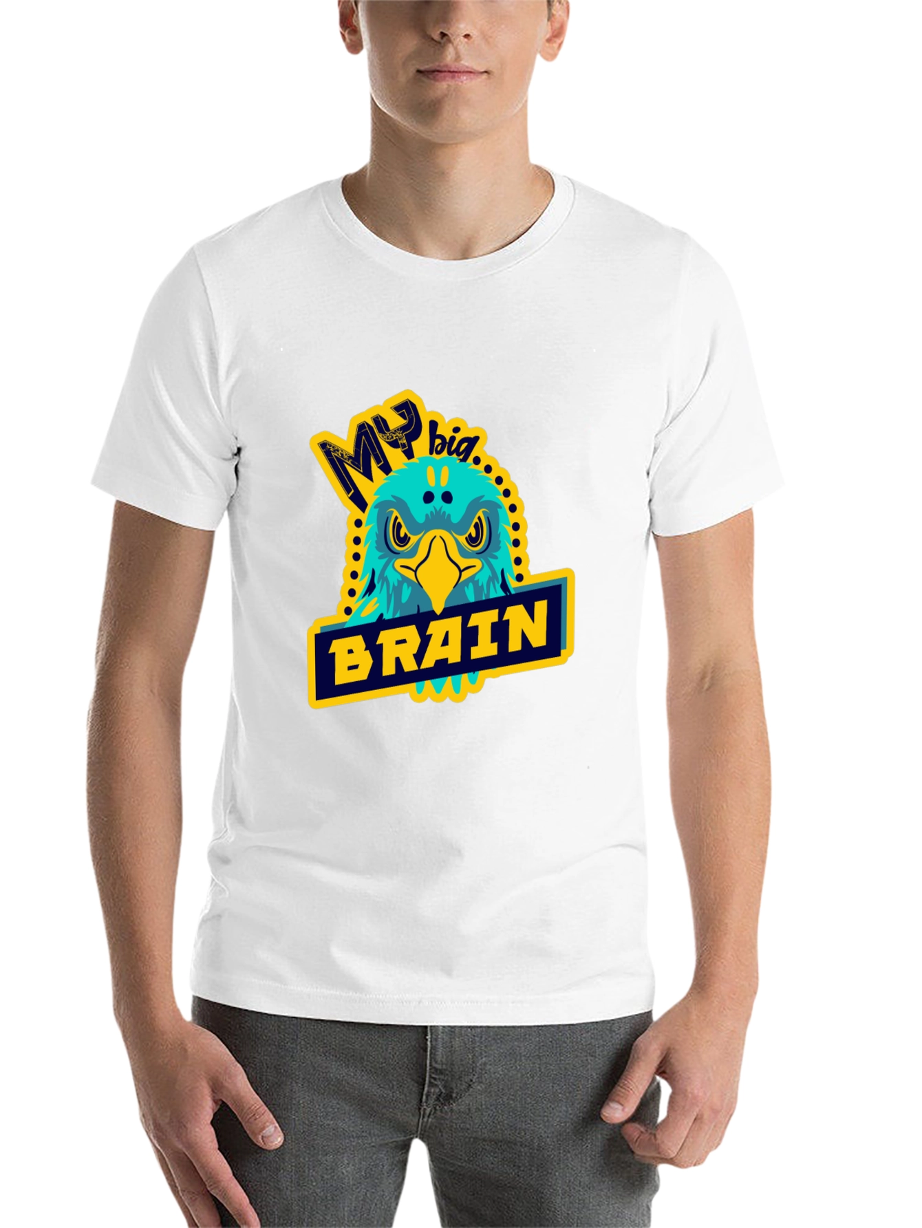 Black My Big Brain Eagle T-Shirt view 14