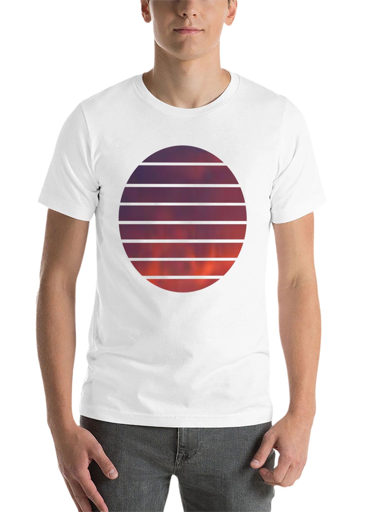 Black Sunset Circle Graphic Tee view 14