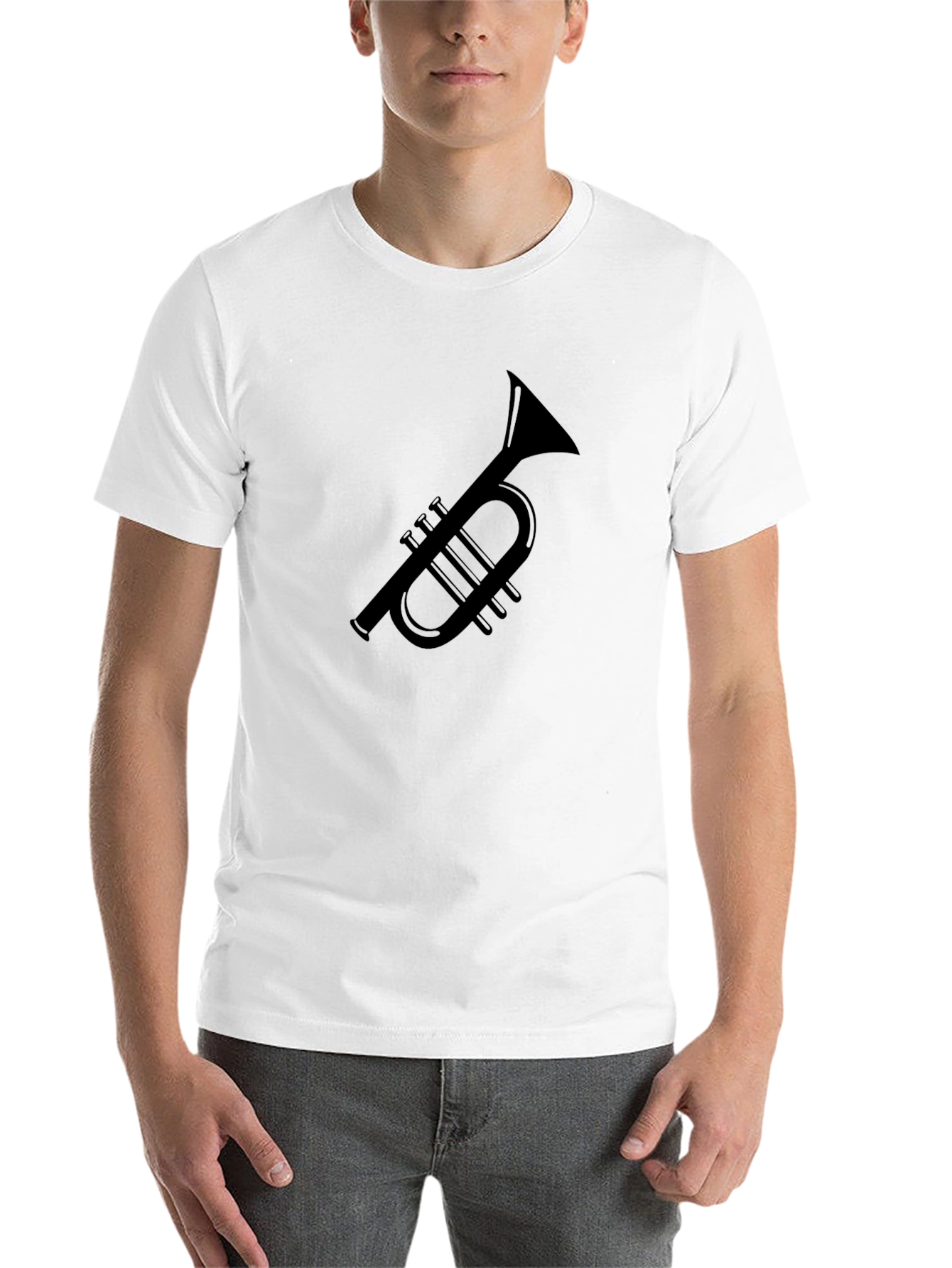 Trumpet Graphic Tee - Black Casual T-Shirt - 14