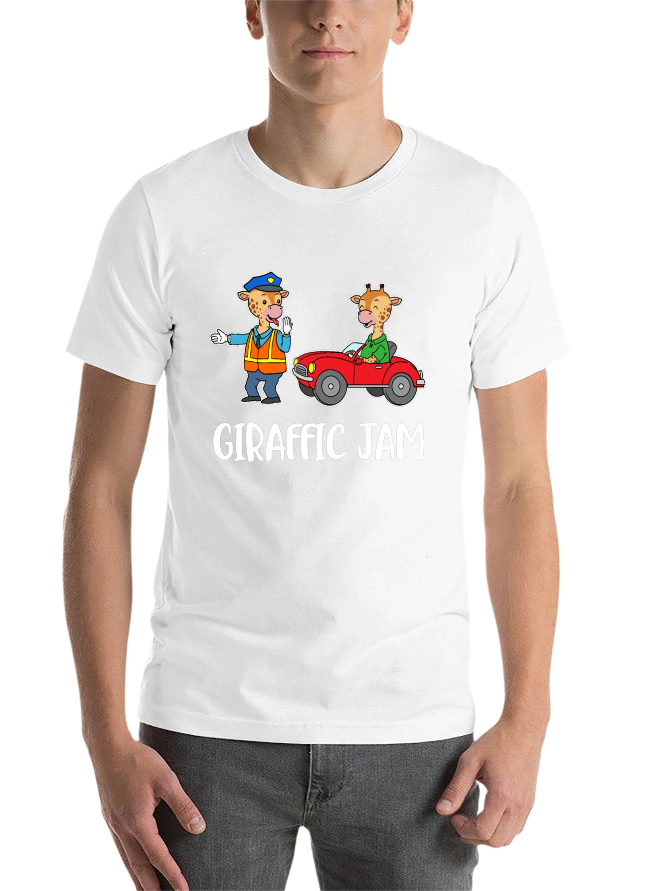 Black Giraffe Traffic Jam Graphic T-Shirt view 14