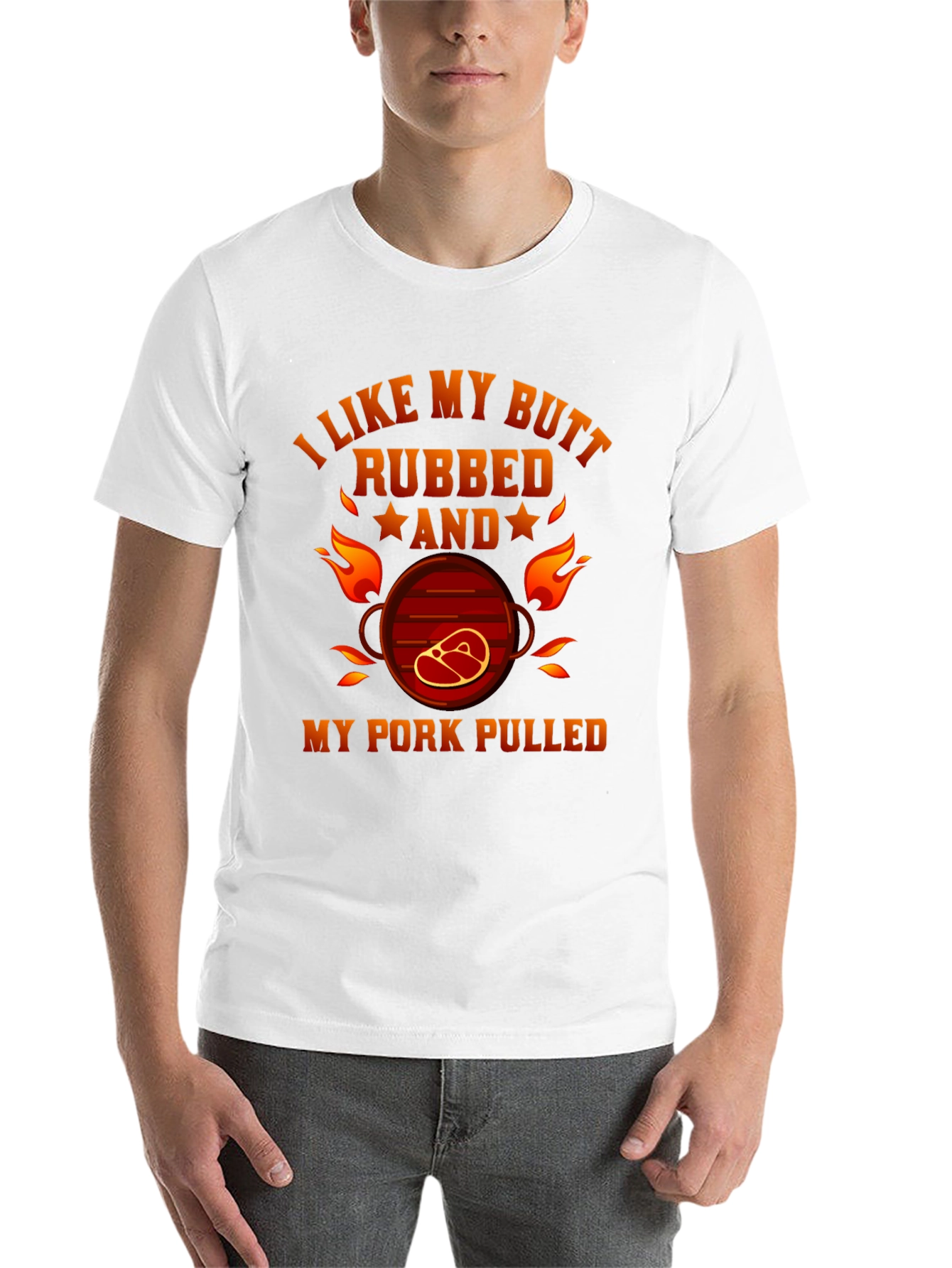 Black I Like My Butt Rubbed T-Shirt Funny BBQ Grilling Tee view 14