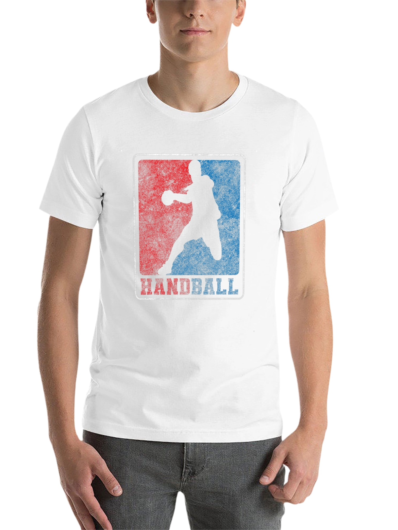 Black Handball Player Graphic T-Shirt - Sporty Retro Style view 14