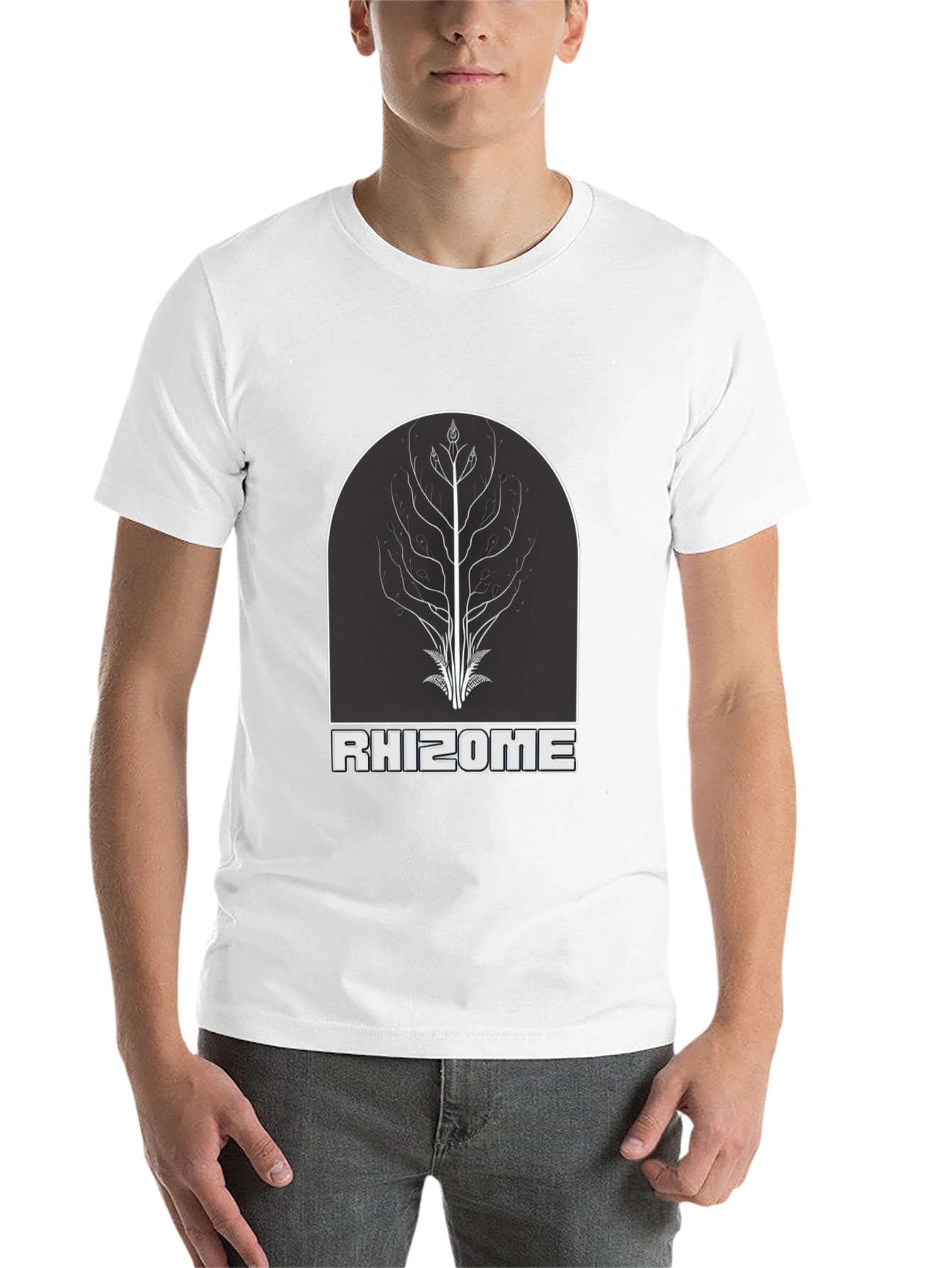 Black Rhizome Tree Graphic Tee - Nature Inspired Design view 14