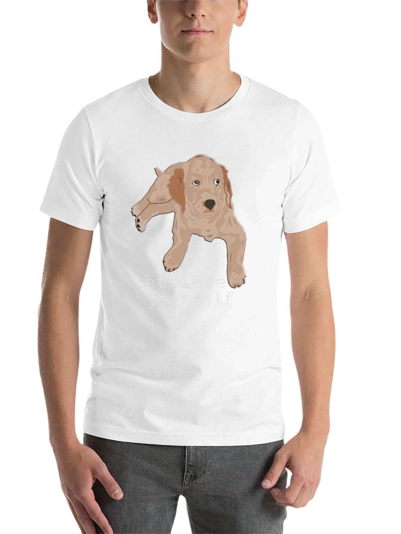 Black Go Retrieve Yourself Dog Graphic T-Shirt view 14