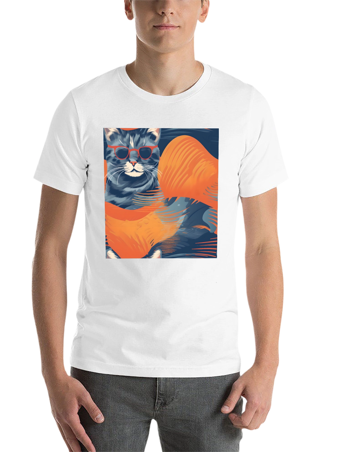 Black Cool Cat Graphic T-Shirt view 14