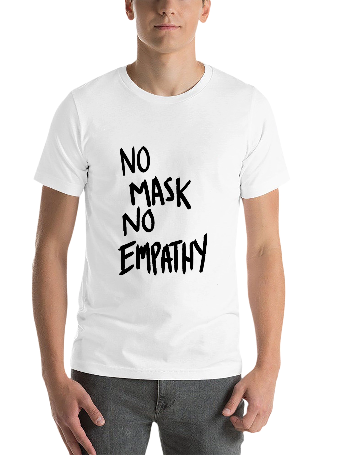 Black No Mask No Empathy Black Tee view 14