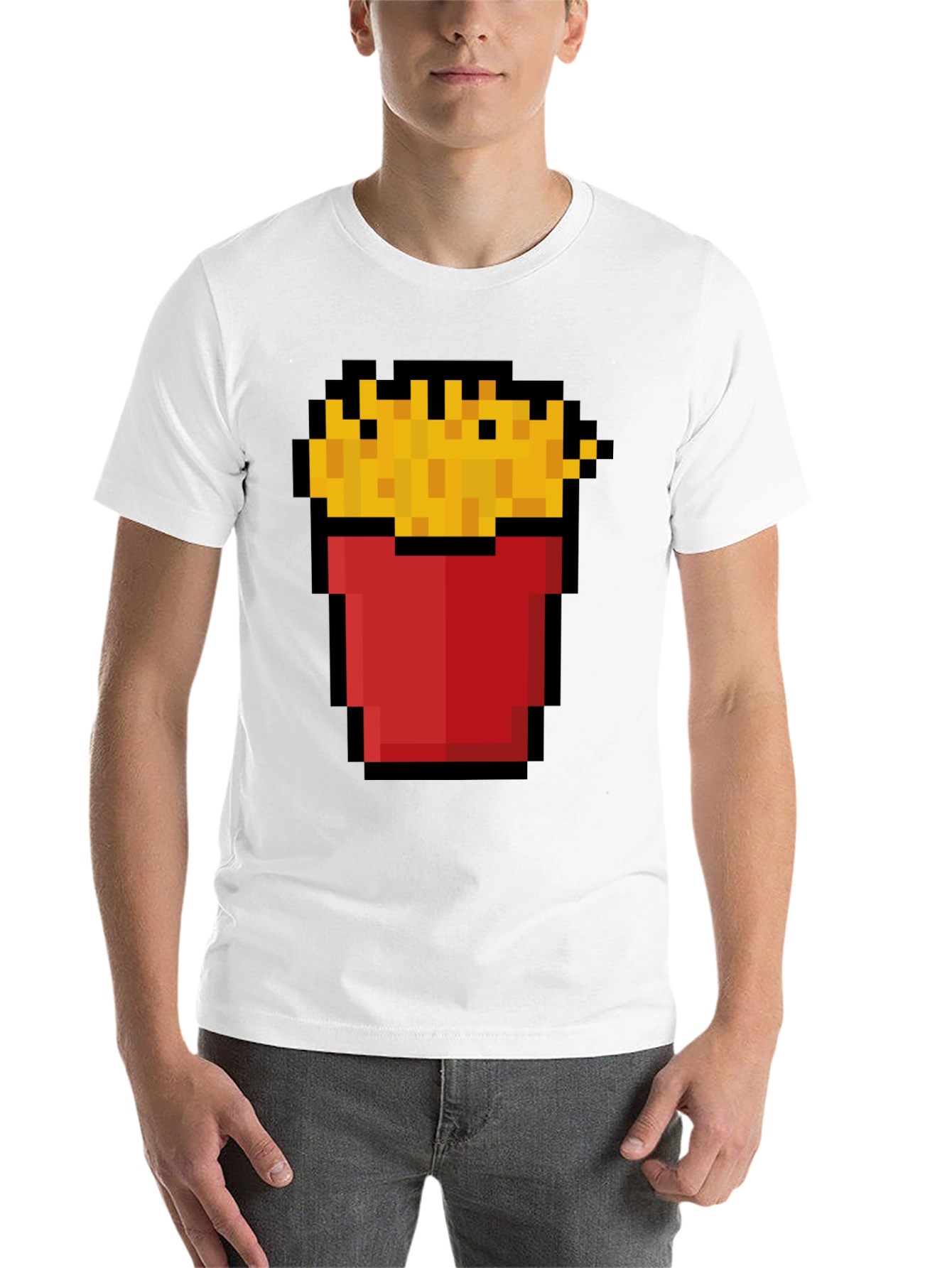 Black Pixel Fries Graphic Tee - Retro Gaming Style view 14