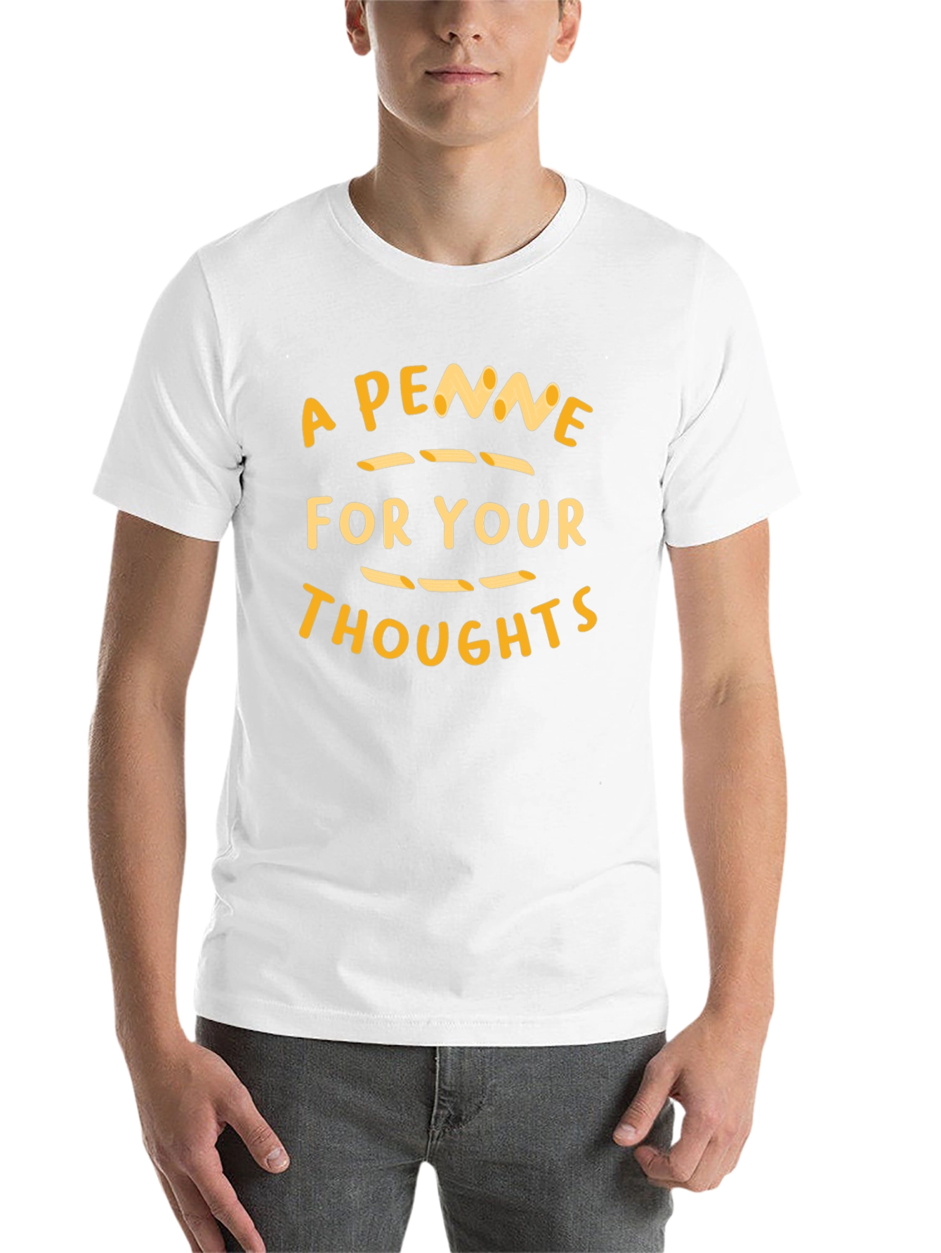 Black A Penne for Your Thoughts T-Shirt - Funny Pasta Pun view 14