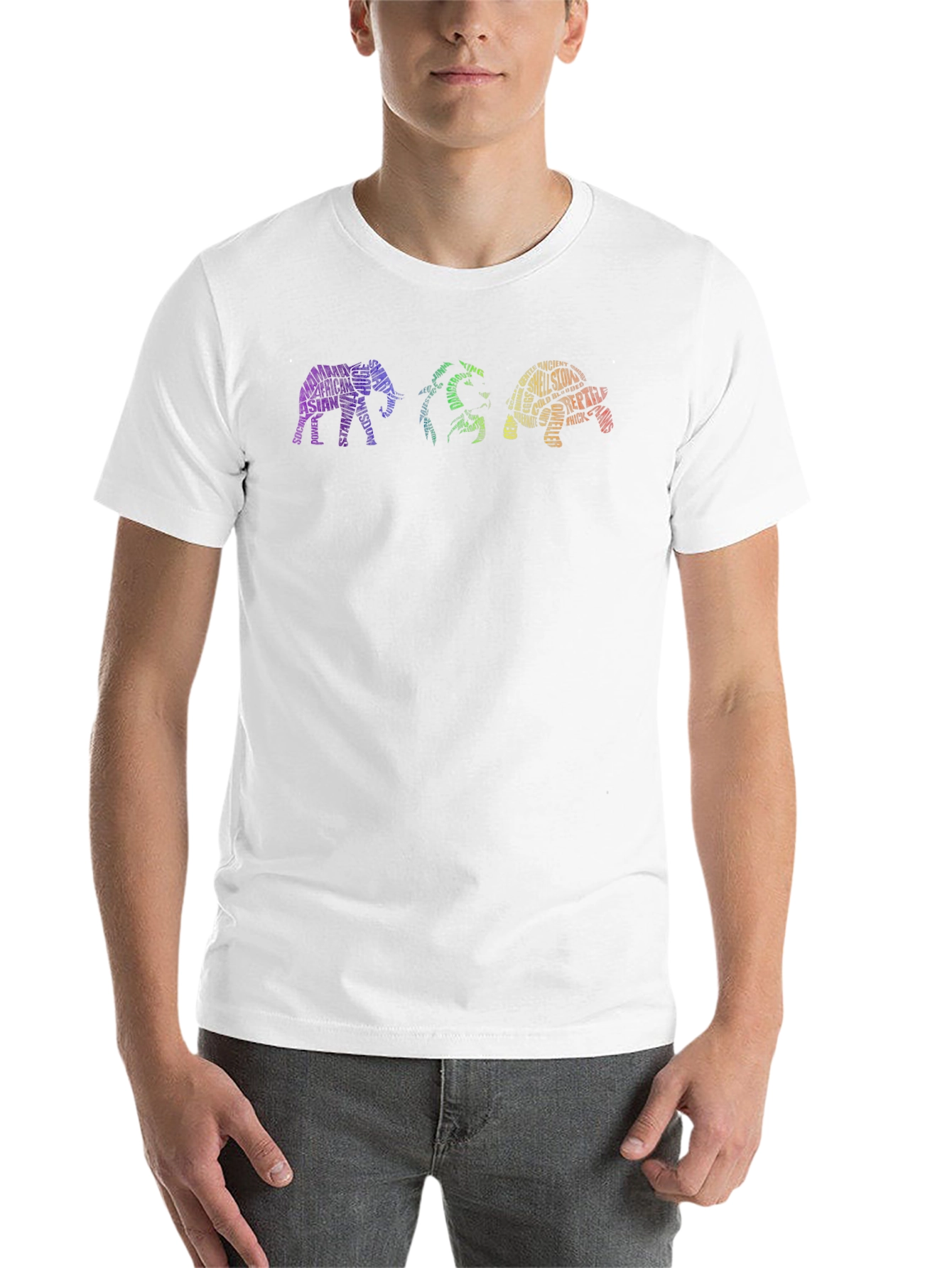 Black Animal Word Art Graphic T-Shirt view 14