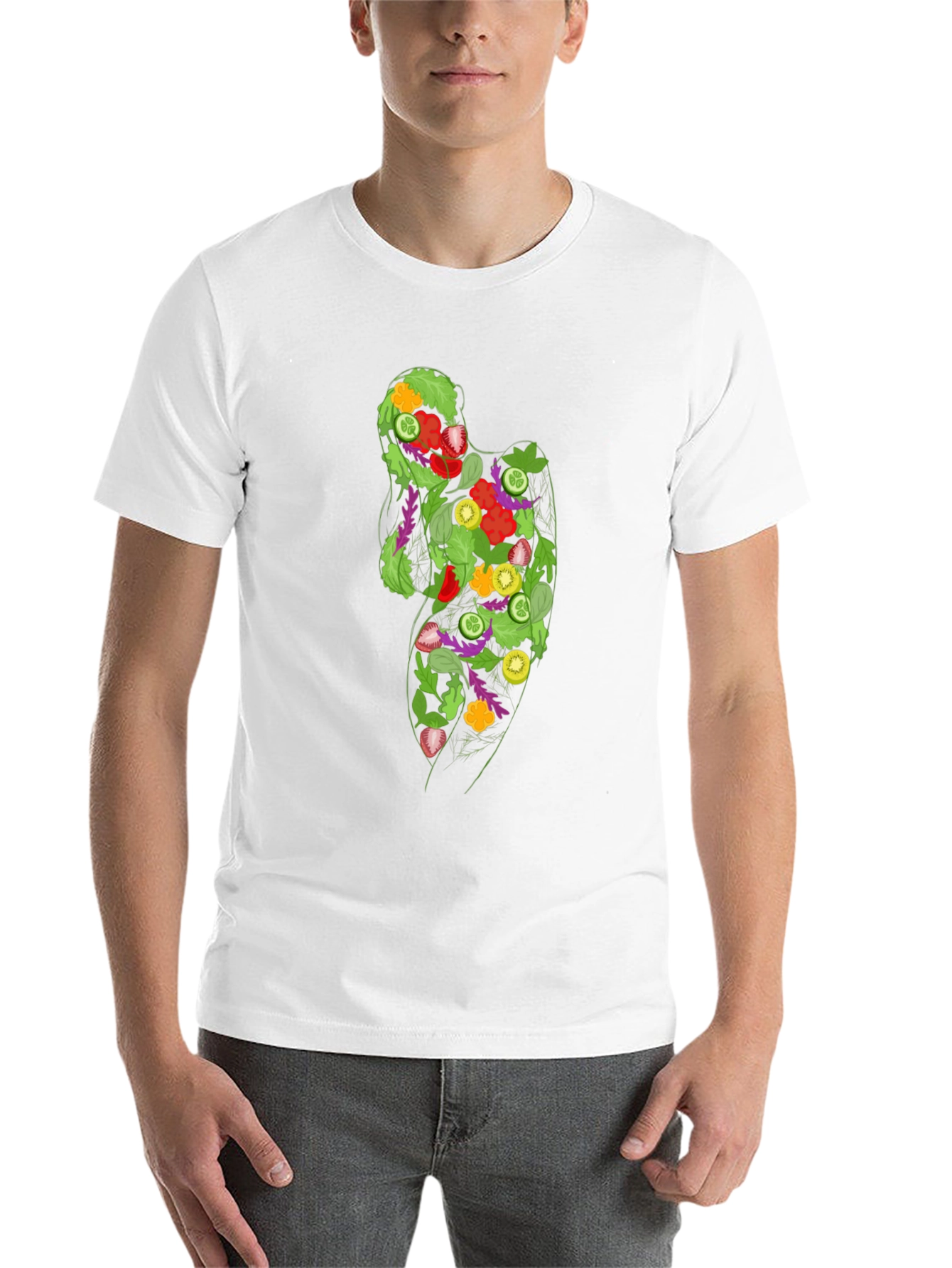 Salad Silhouette Graphic Tee - Eat Your Veggies! - 14