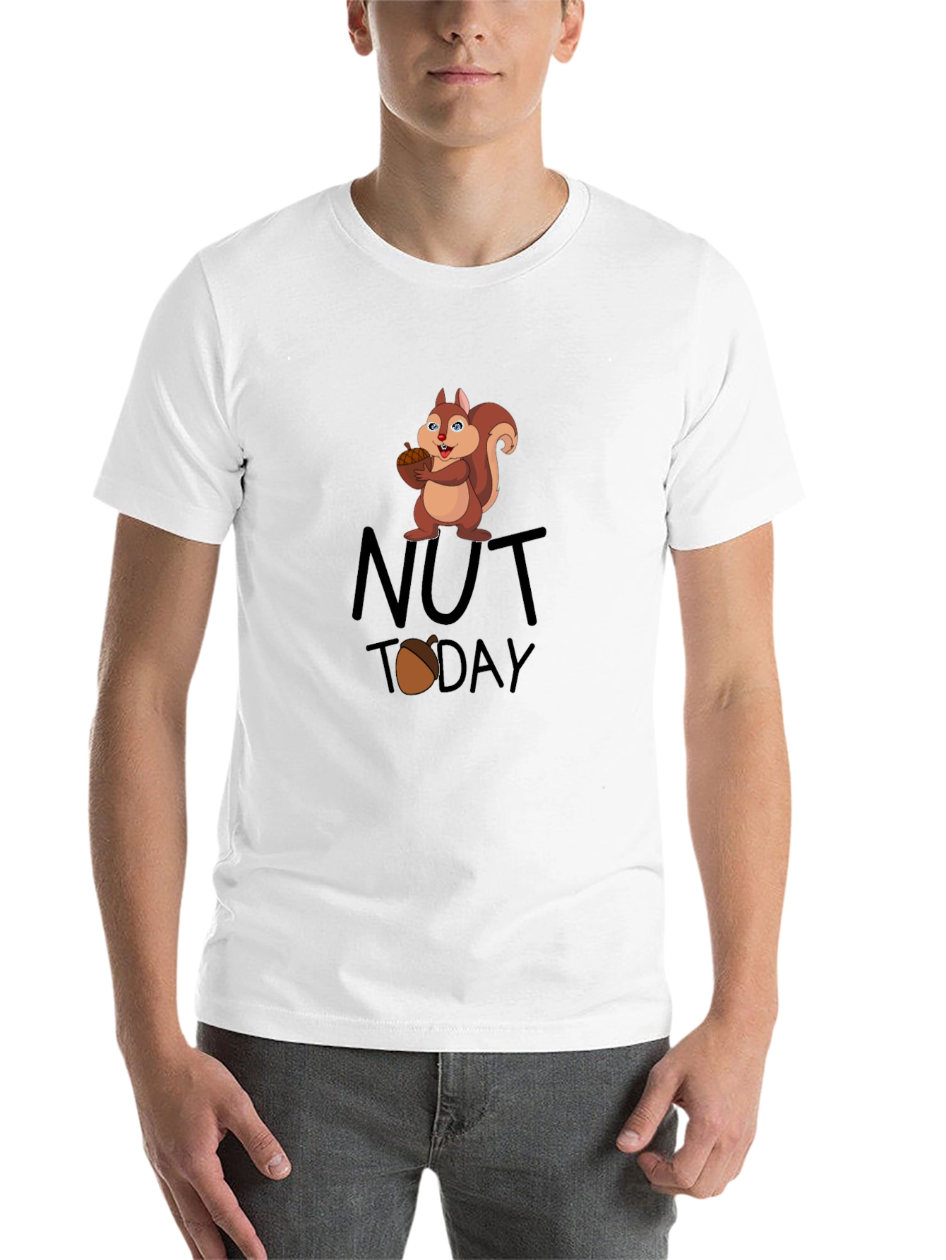 Black Nut Today Squirrel Graphic T-Shirt - Funny Humor Tee view 14