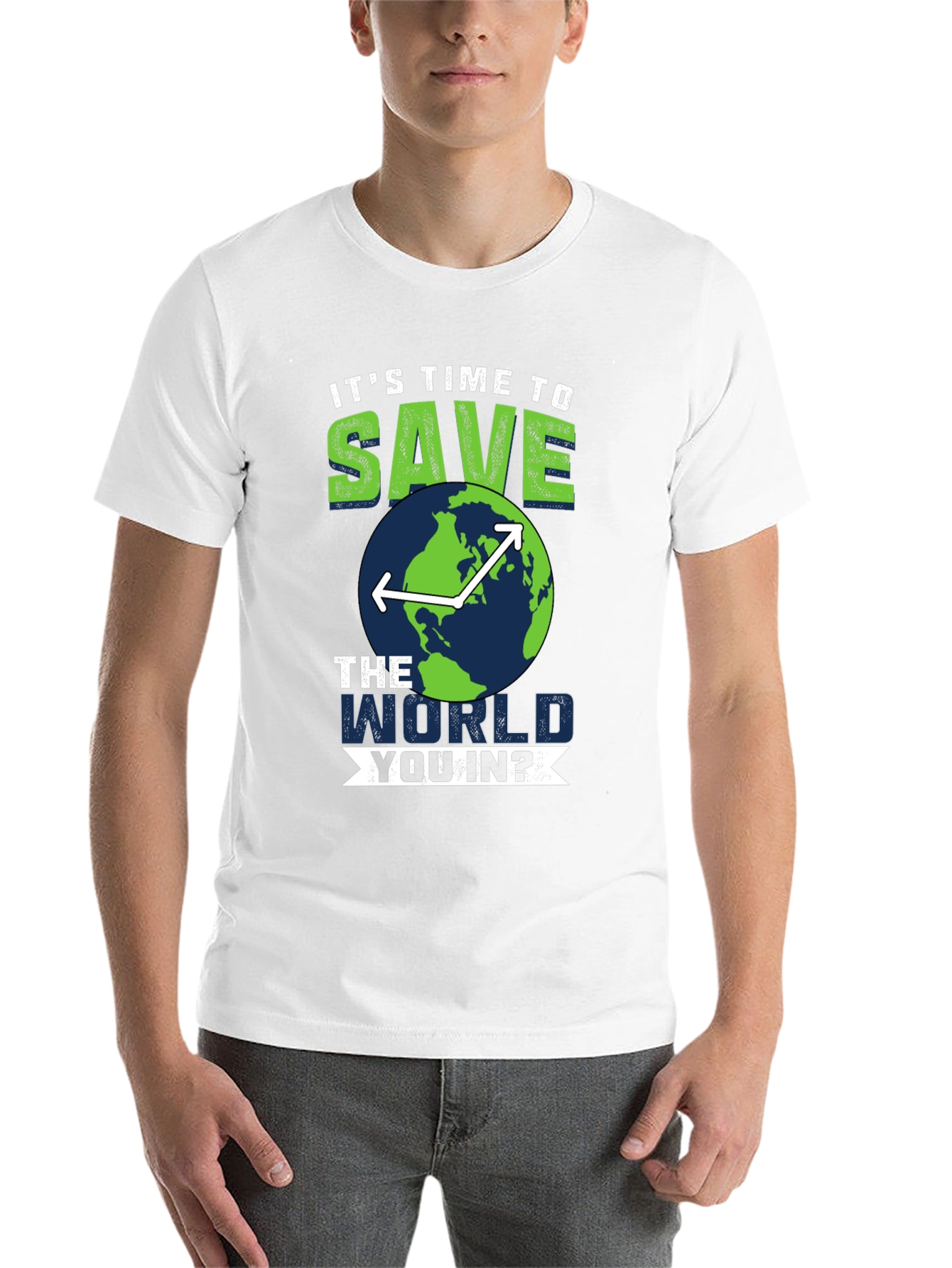 Black Save the World T-Shirt - Environmentally Conscious Tee view 14