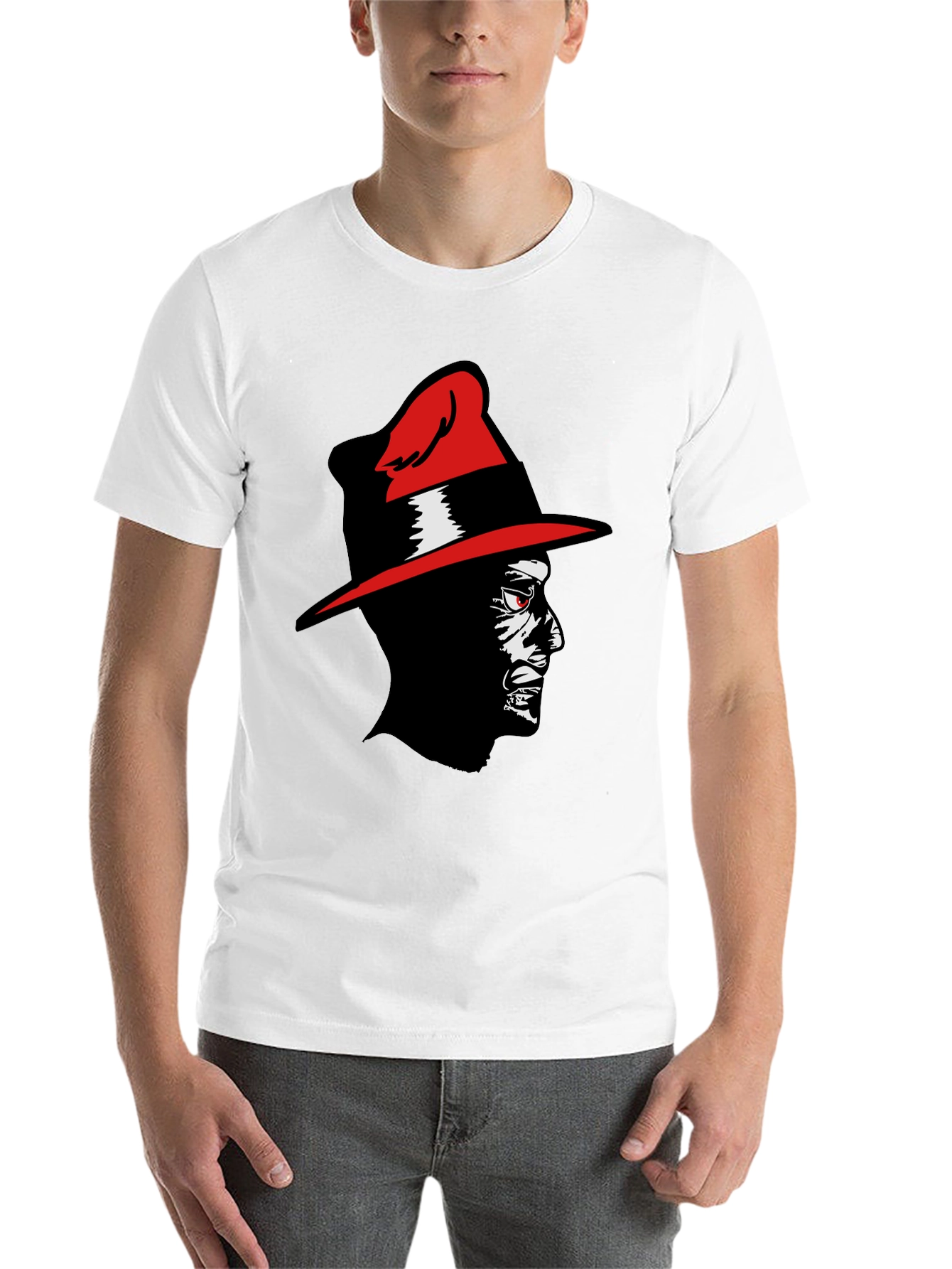 Black Red-Hat Man Graphic Tee view 14