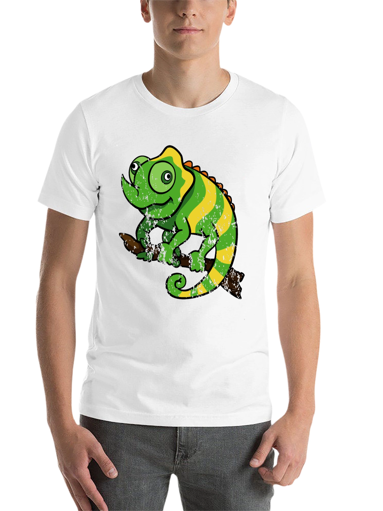Black Chameleon Graphic Tee - Fun Reptile T-Shirt view 14