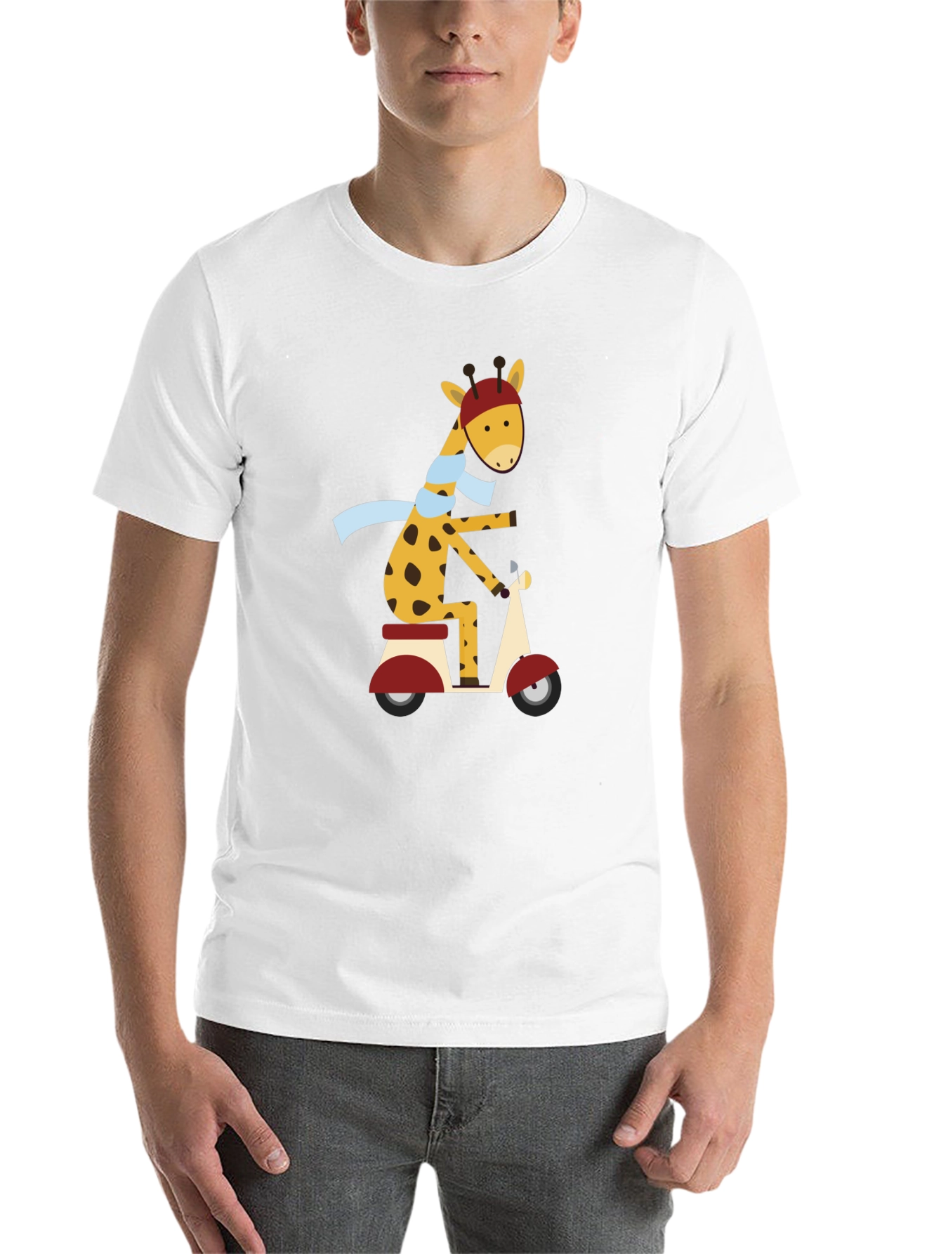 Black Giraffe Scooter Graphic Tee - Cute Black T-Shirt view 14