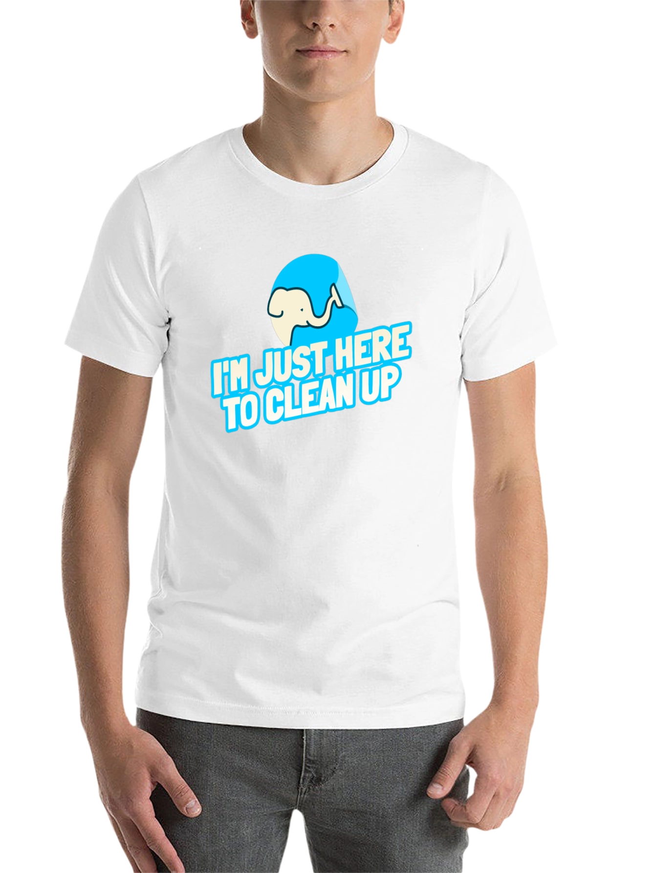 Black I'm Just Here to Clean Up Graphic Tee view 14