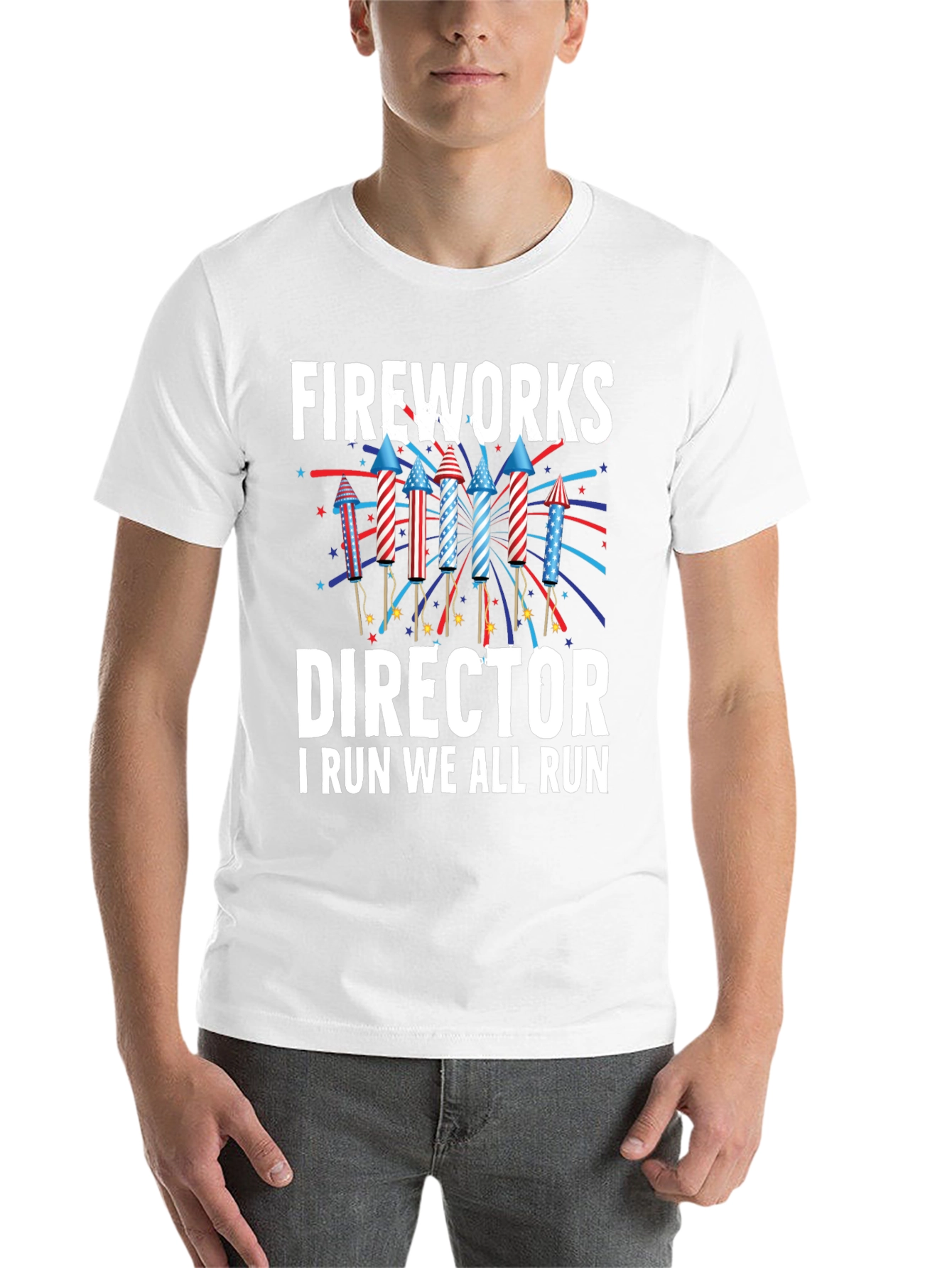 Black Fireworks Director T-Shirt - Funny 4th of July Tee view 14