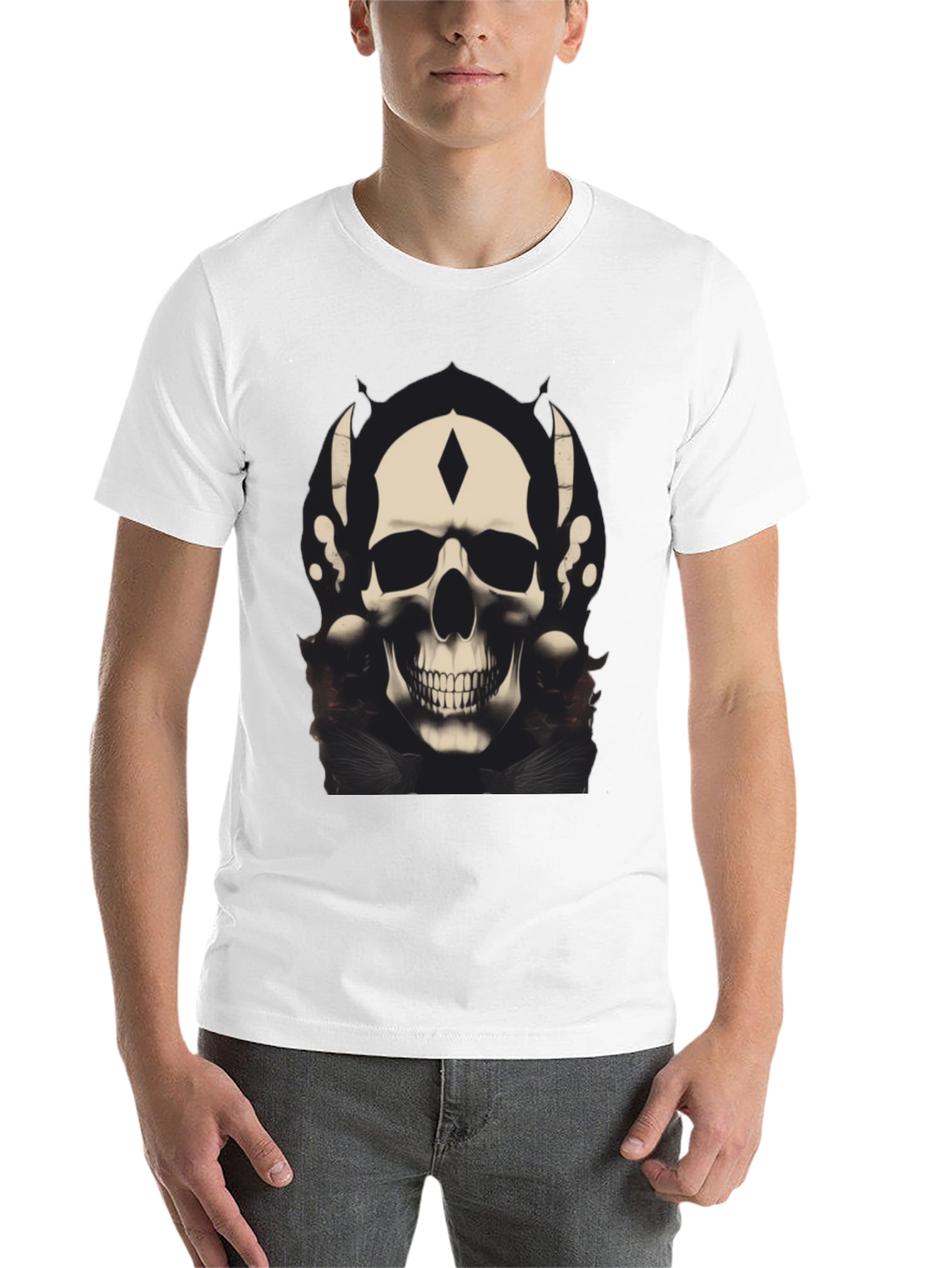 Black Skull Graphic Black T-Shirt view 14