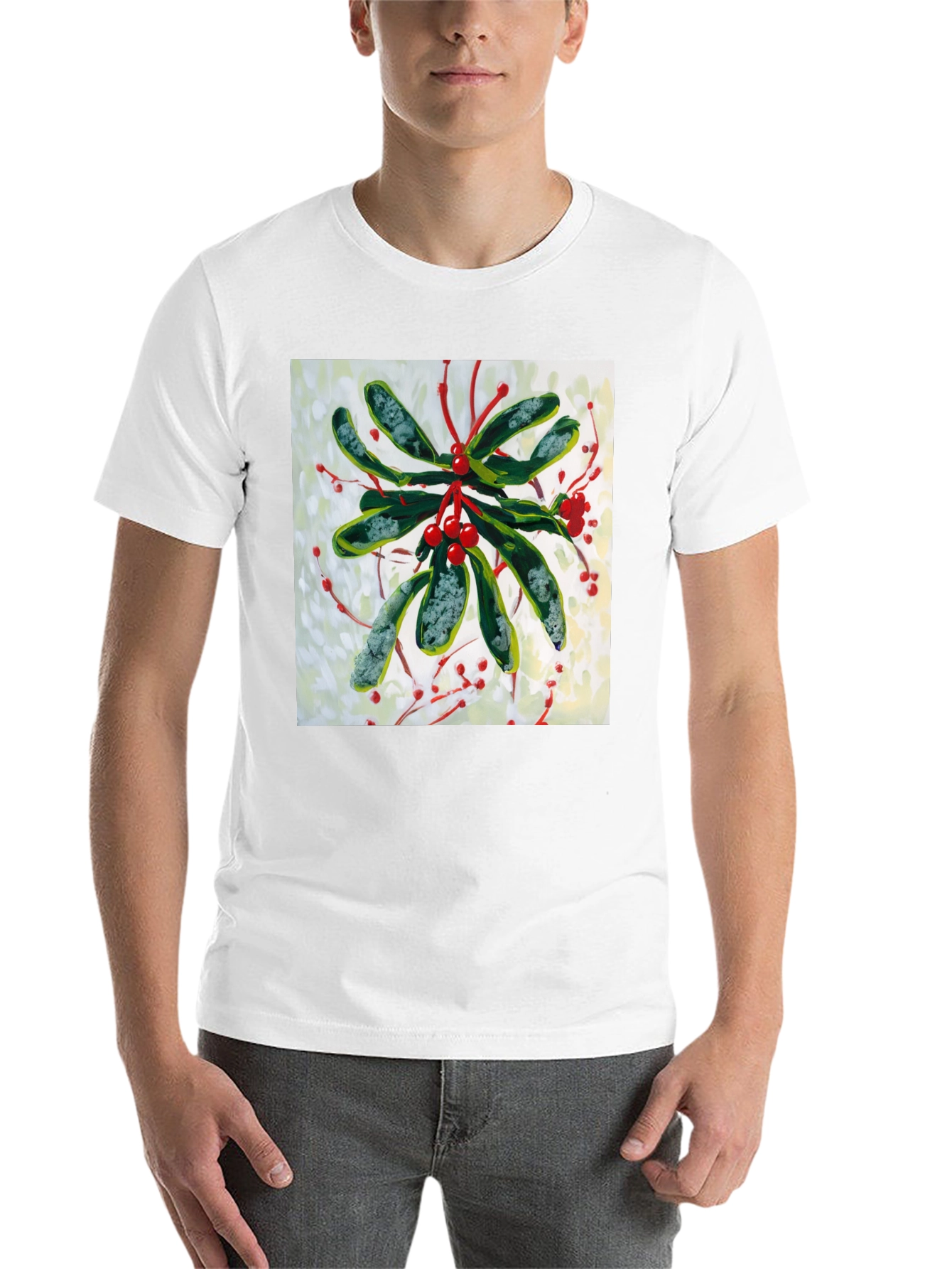 Black Mistletoe Graphic Tee - Holiday Style view 14