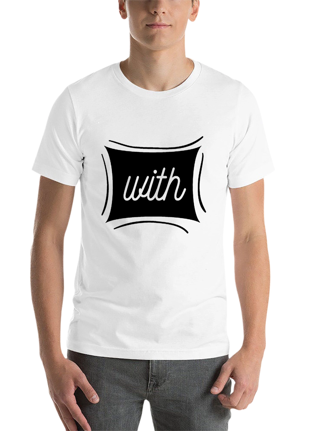 Black Men's Black T-Shirt with "with" Graphic view 14