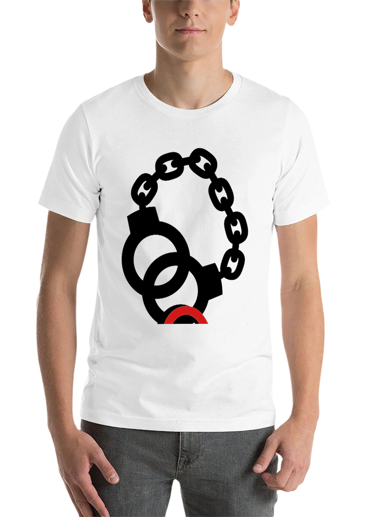 Black Handcuff Graphic Tee - Edgy Style view 14