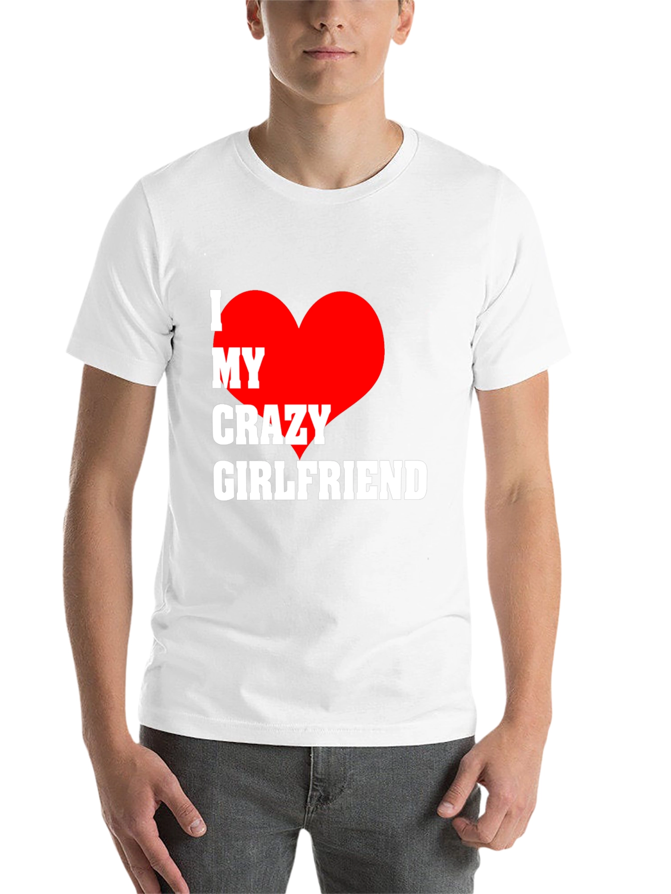 Black I Heart My Crazy Girlfriend Men's T-Shirt view 14