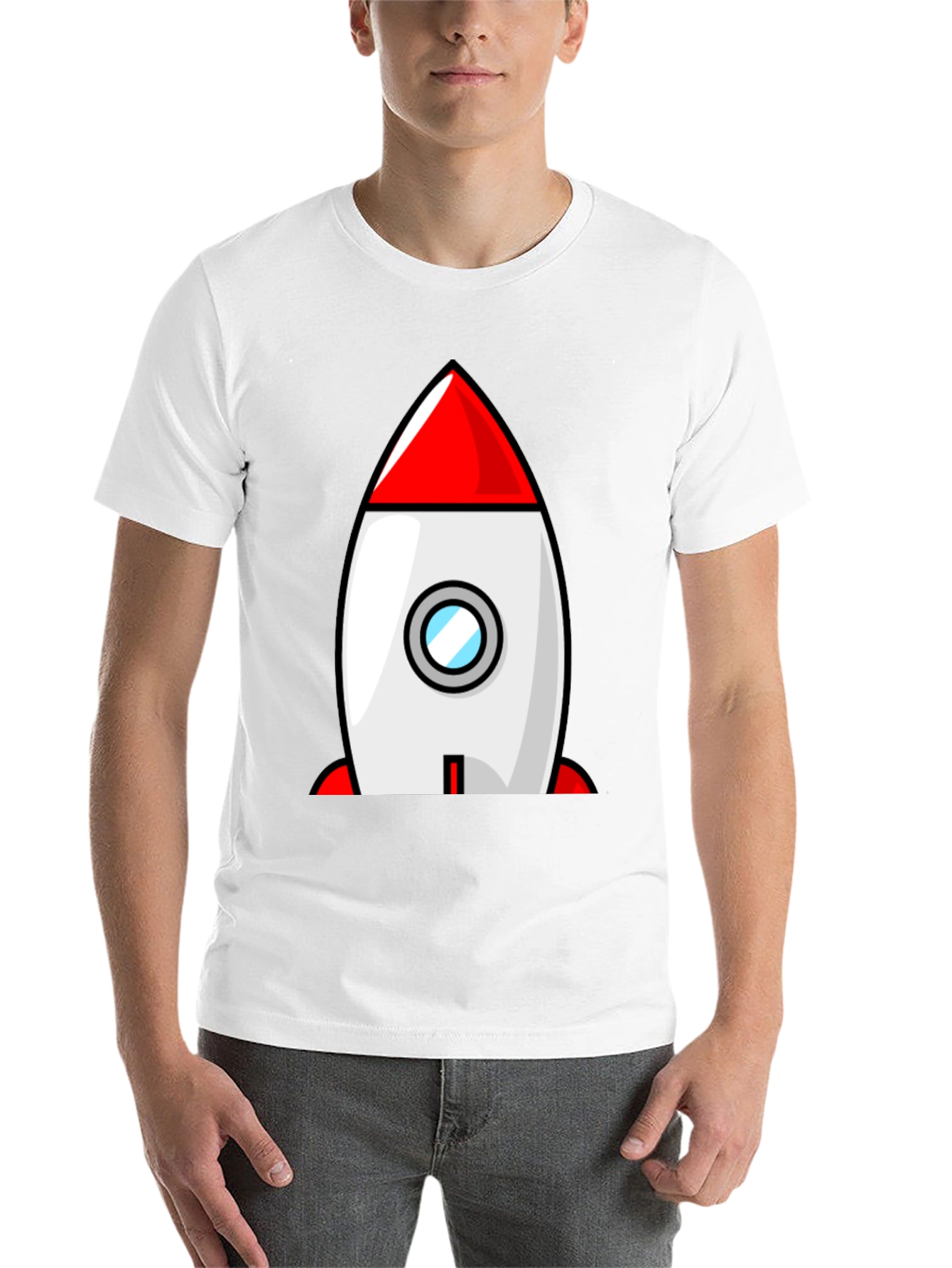 Black Rocket Ship Graphic Tee - Blast Off in Style! view 14