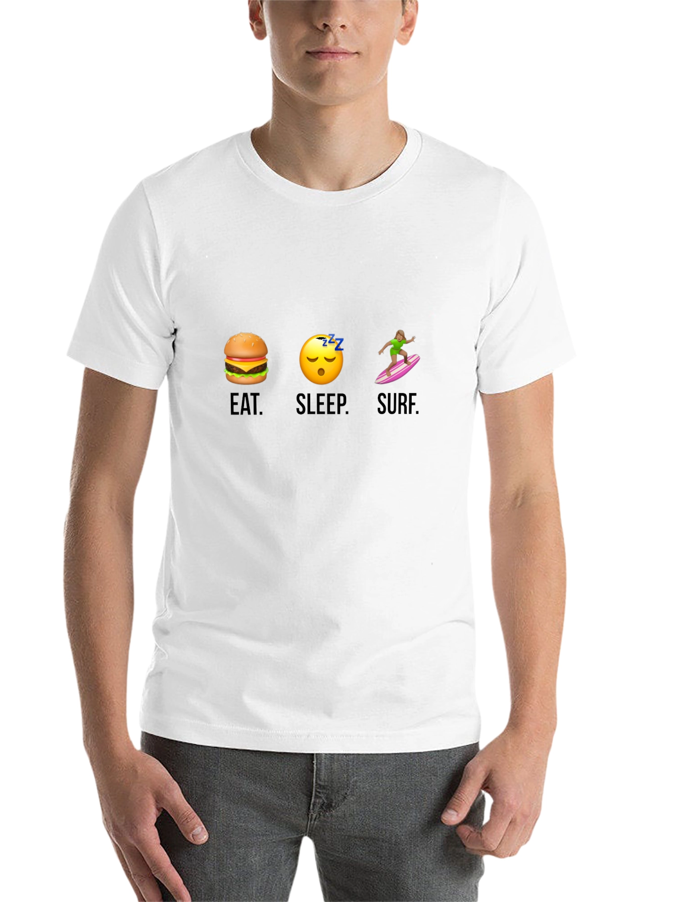 Black Eat Sleep Surf Graphic Tee - Black Cotton T-Shirt view 14