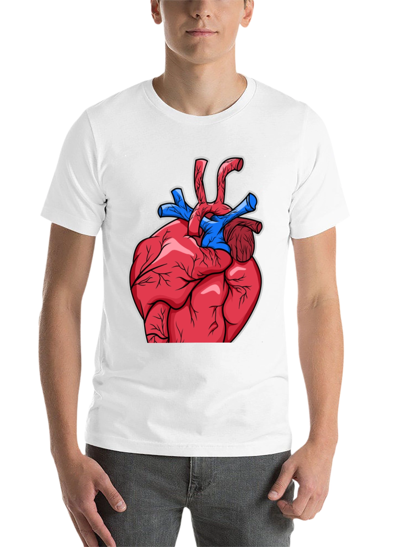 Black Anatomical Heart Graphic T-Shirt - Bold Design view 14