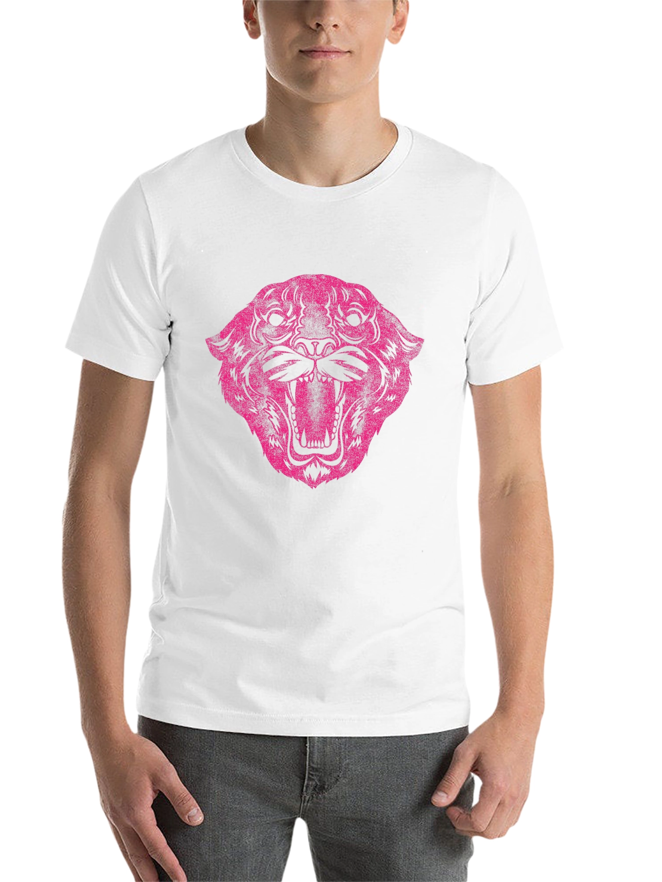 Black Pink Tiger Graphic Black T-Shirt view 14