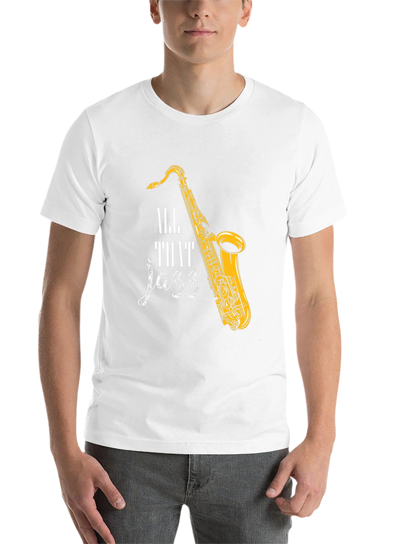 Black All That Jazz Saxophone Graphic T-Shirt view 14
