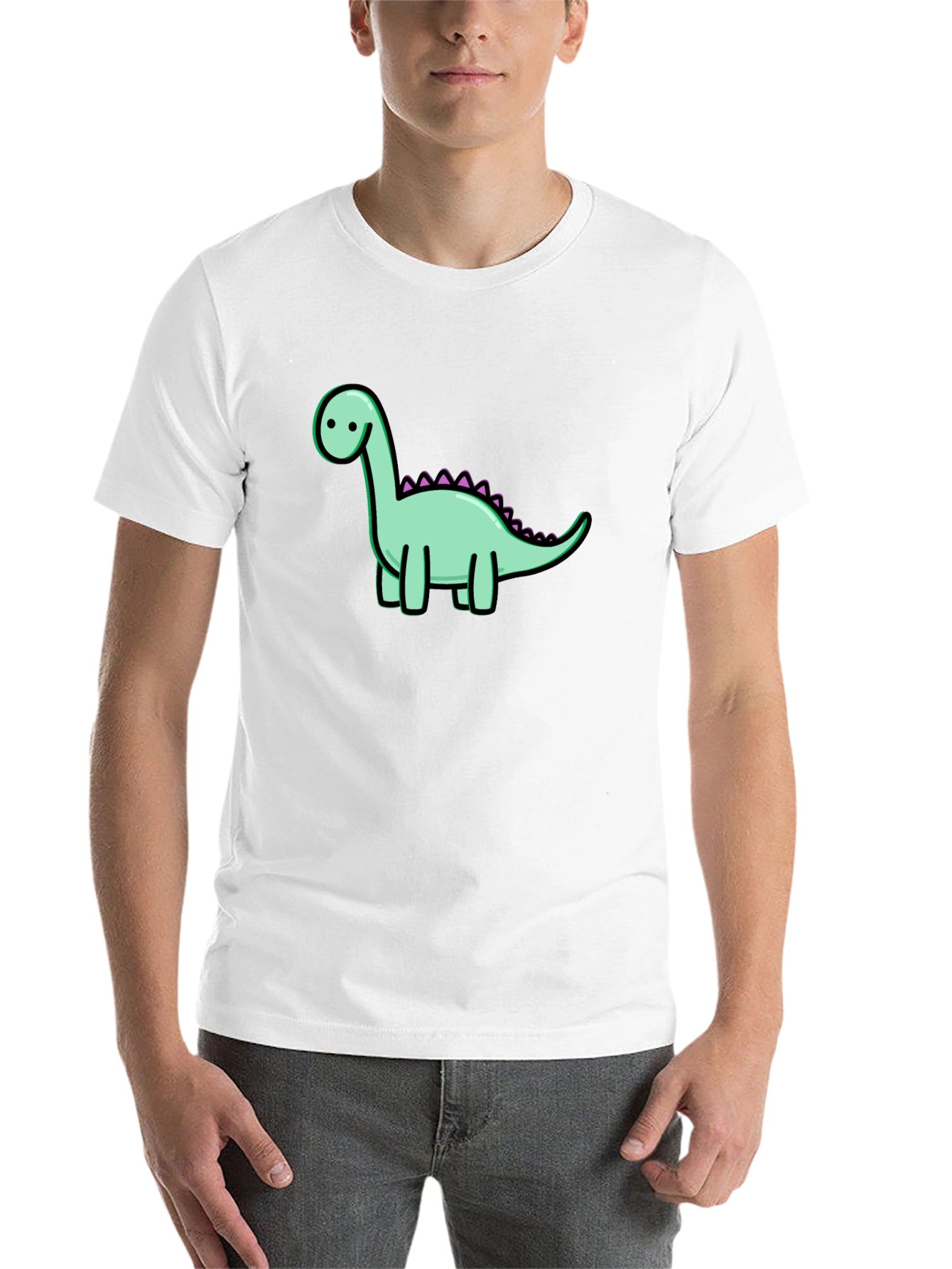 Black Dinosaur Graphic Tee - Casual Cotton T-Shirt view 14
