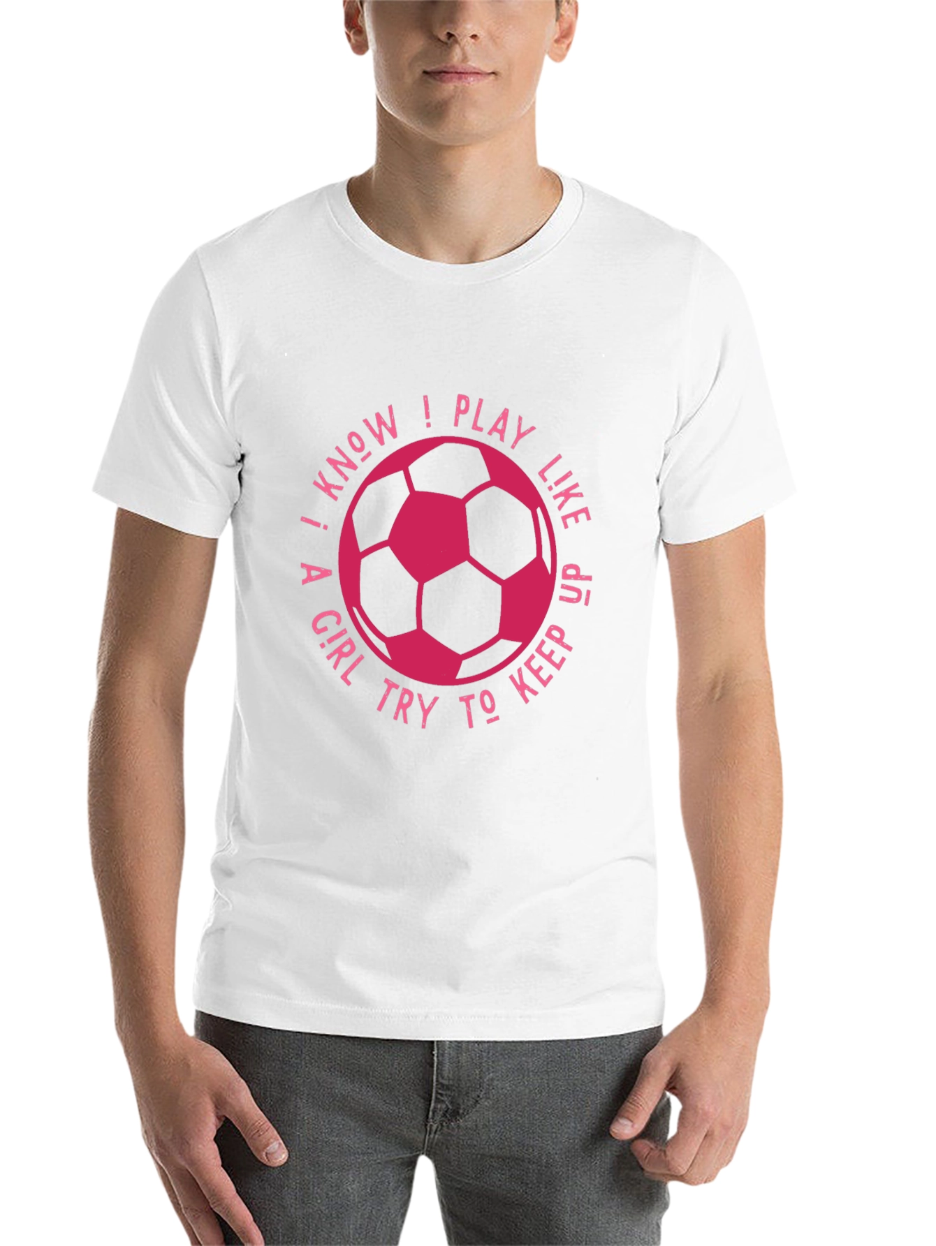 Black I Know I Play Like A Girl Soccer T-Shirt view 14