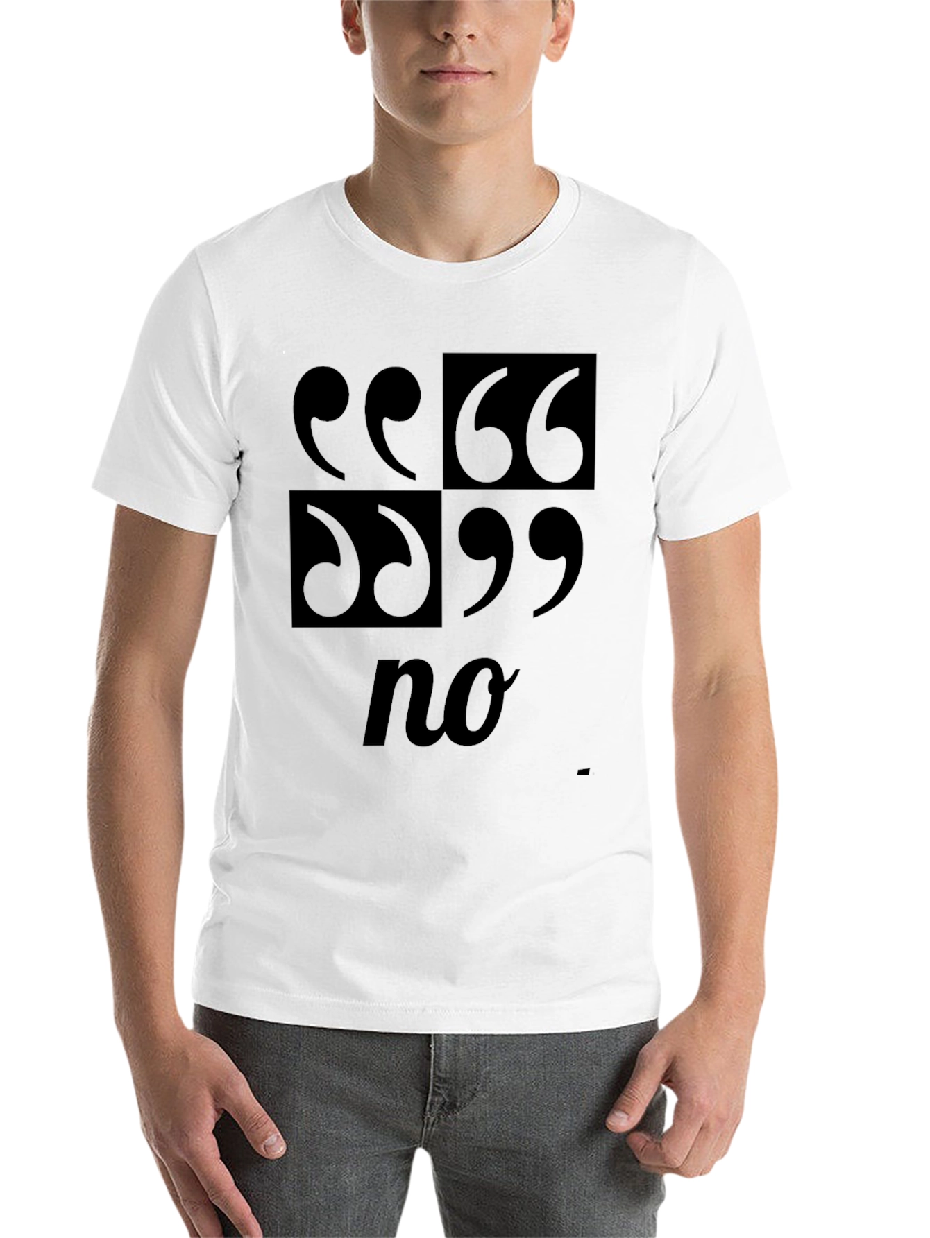 Black Quotation Marks Funny T-Shirt view 14