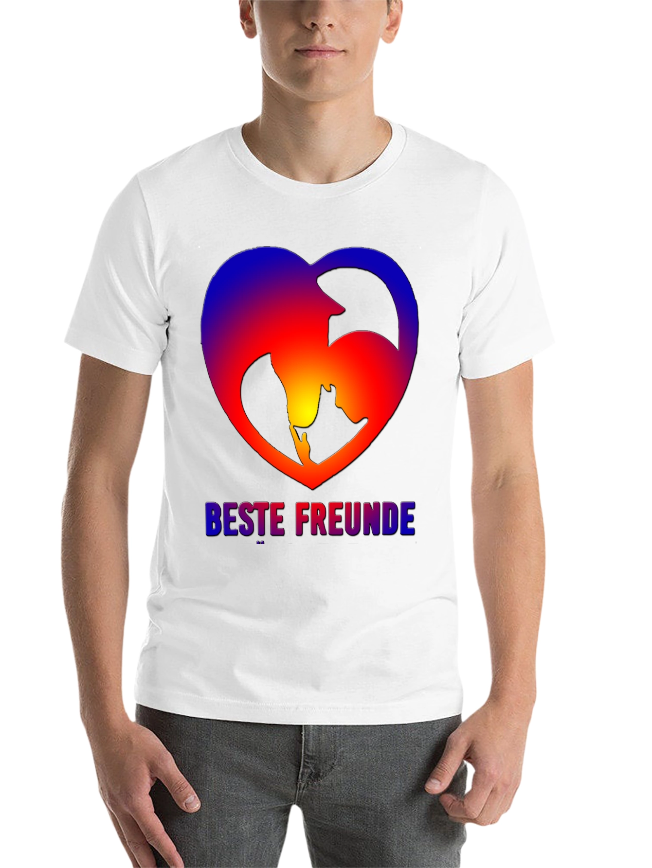 Black Best Friends Dog & Owner Heart T-Shirt view 14