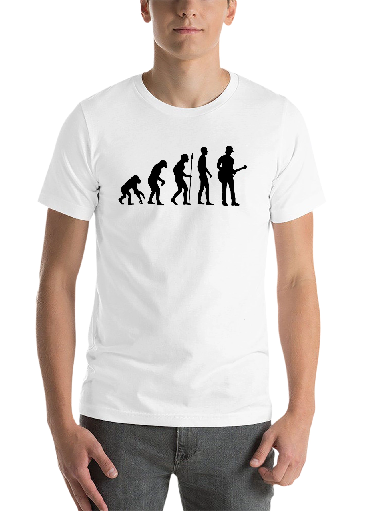 Black Evolution of Man T-Shirt - Guitarist view 14