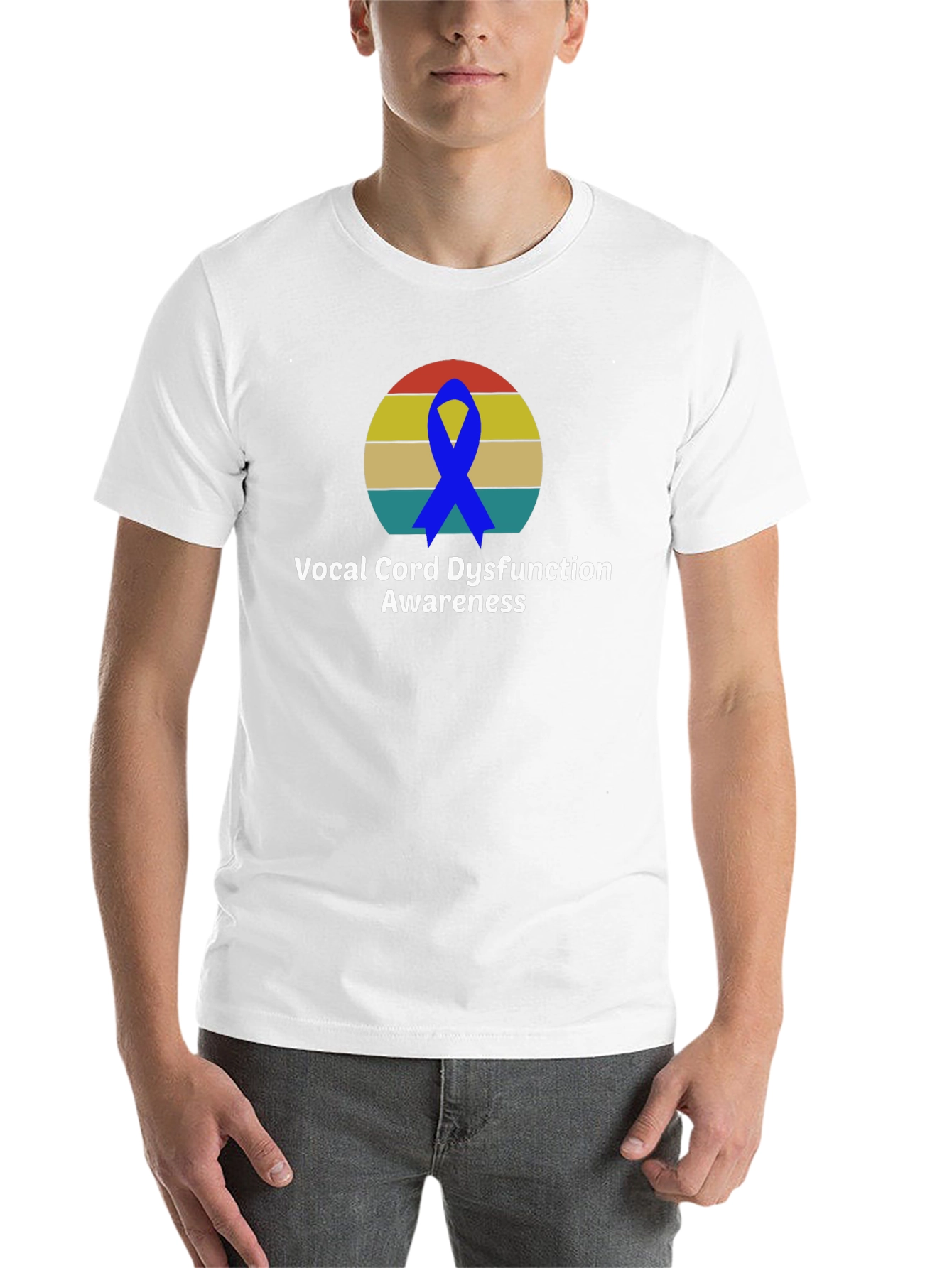 Black Vocal Cord Dysfunction Awareness T-Shirt view 14
