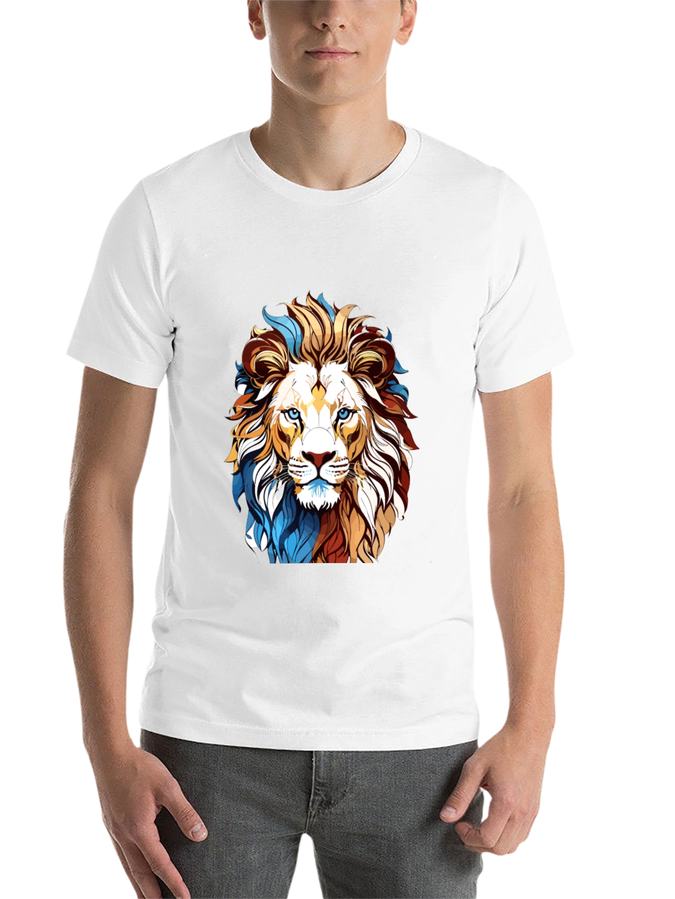Black Lion Graphic Print Black T-Shirt view 14