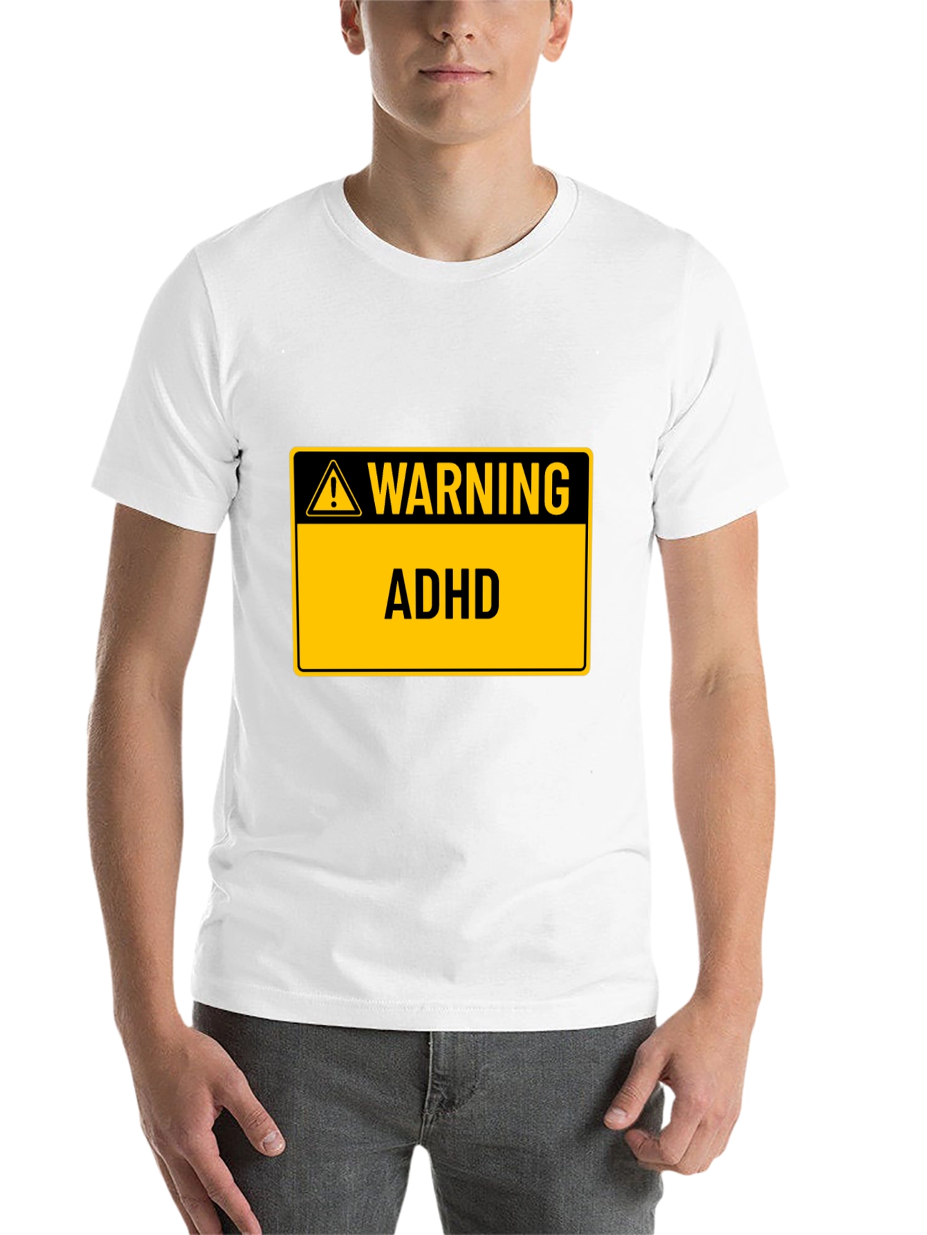 Black Warning ADHD Black T-Shirt view 14